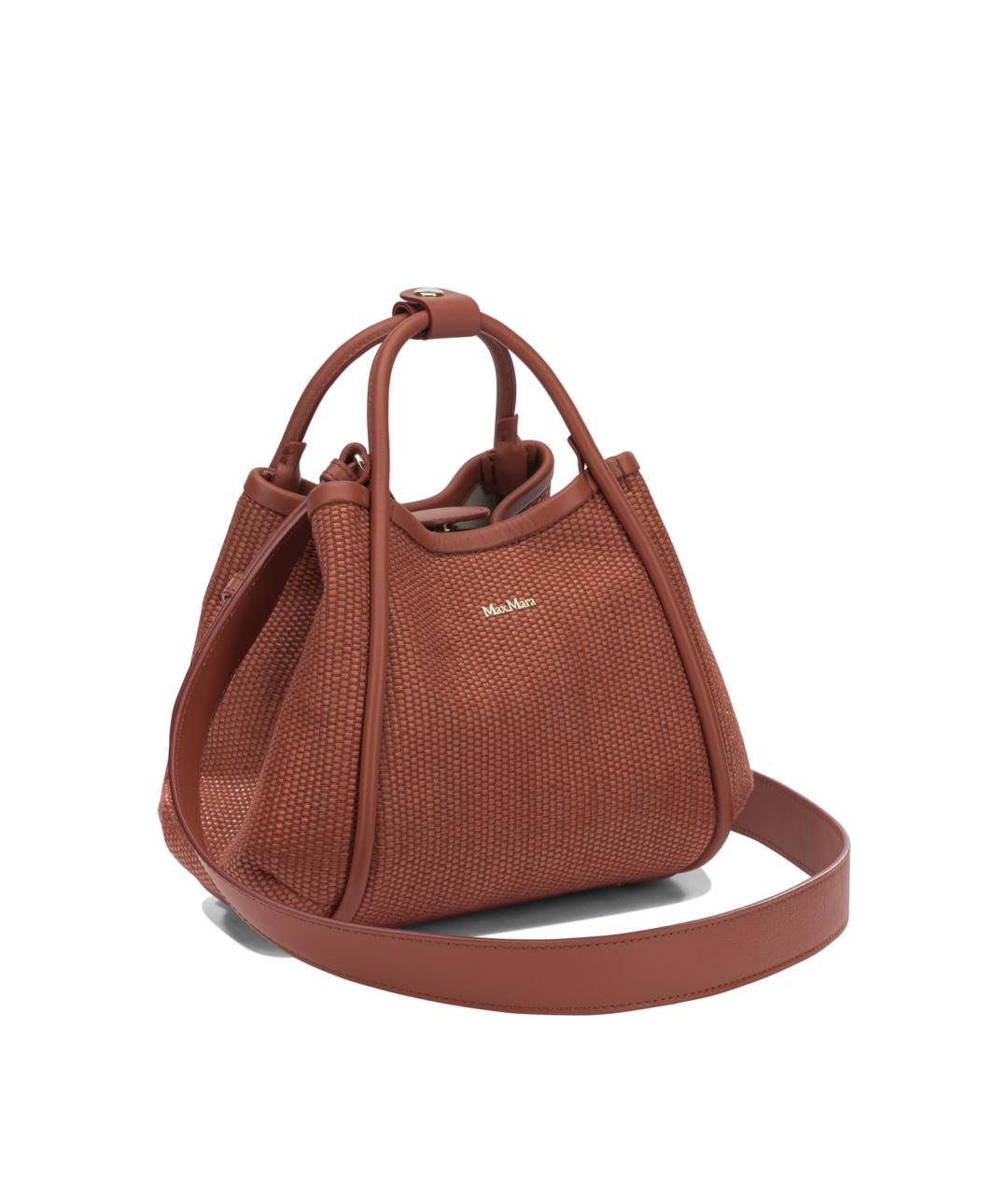 MAX MARA Оранжевая хлопковая сумка с короткими ручками, фото 2