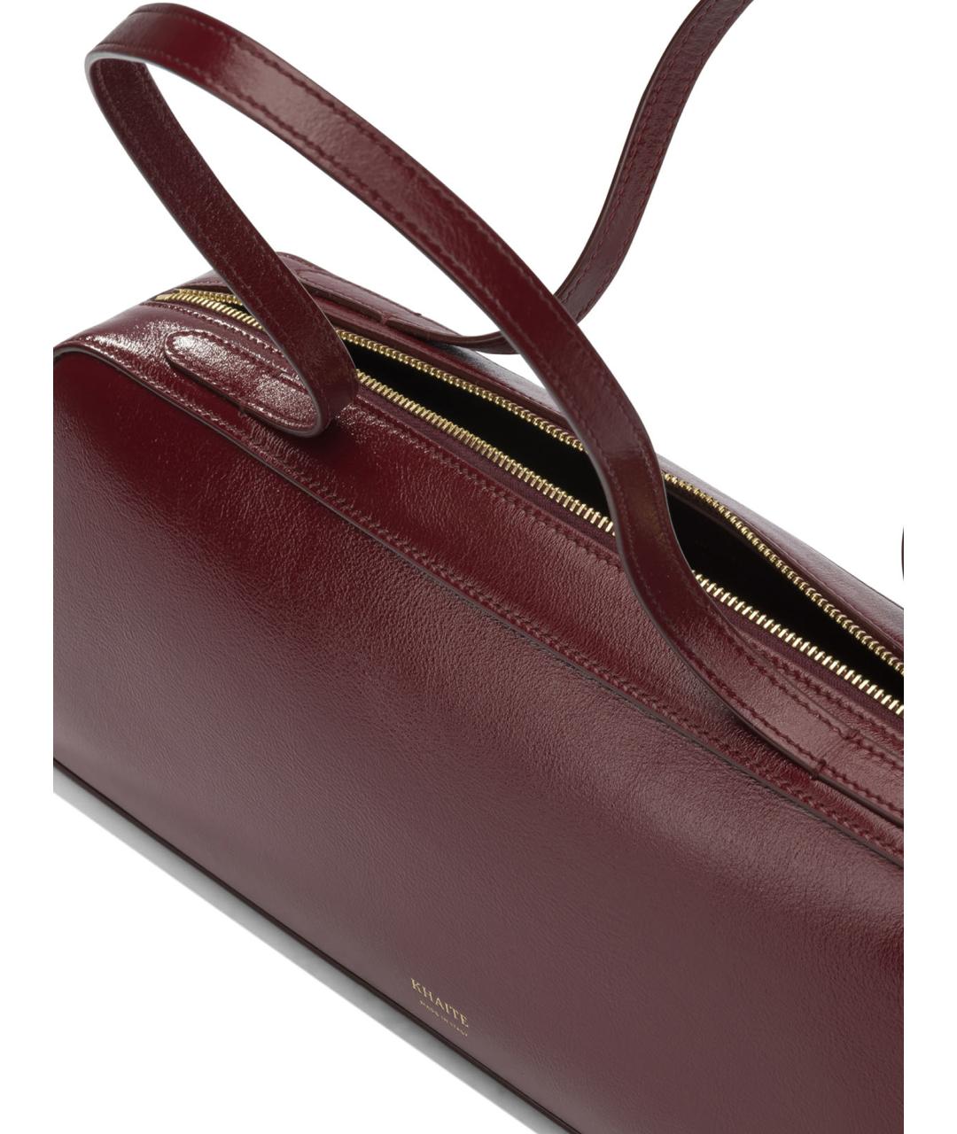 KHAITE Бордовая кожаная сумка через плечо, фото 5