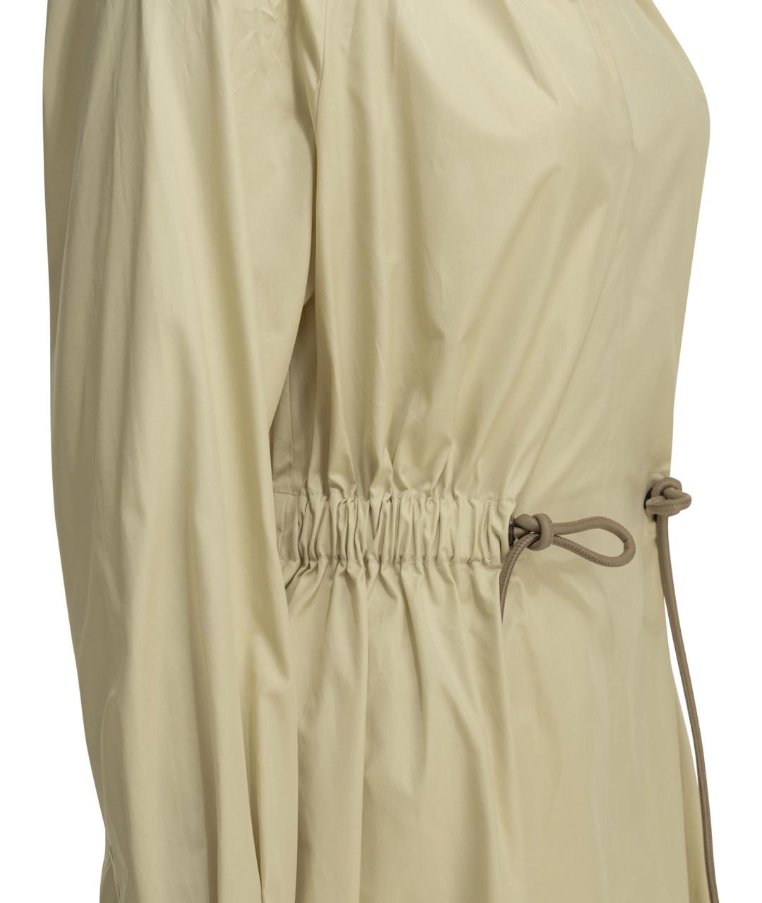 MAX MARA Бежевое хлопковое повседневное платье, фото 4