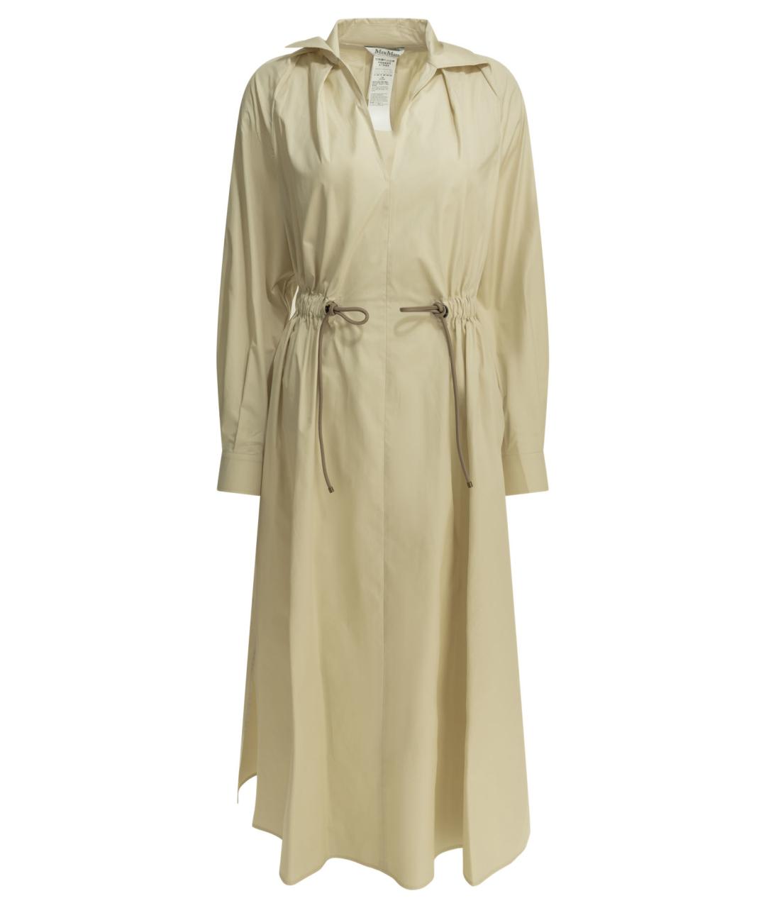 MAX MARA Бежевое хлопковое повседневное платье, фото 1