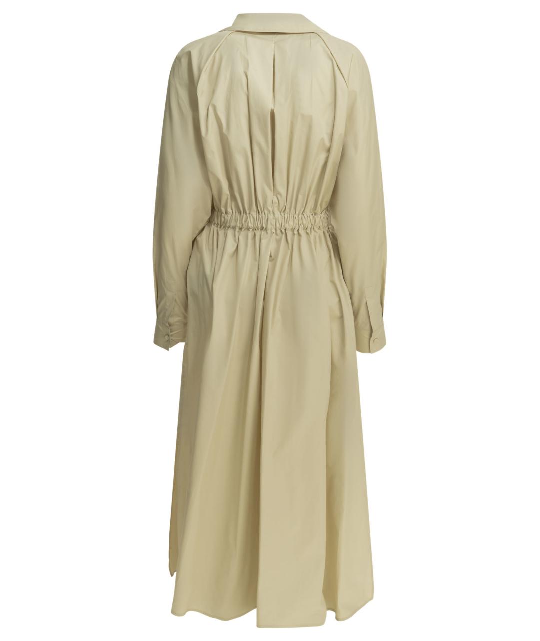 MAX MARA Бежевое хлопковое повседневное платье, фото 2