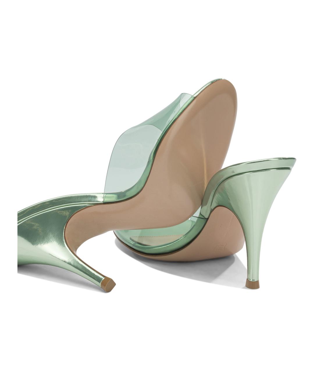 GIANVITO ROSSI Зеленые мюли, фото 5