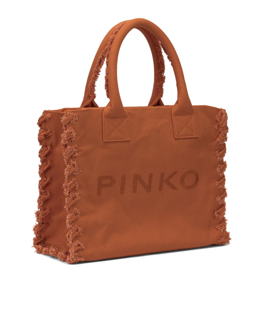 PINKO Оранжевая хлопковая сумка тоут, фото 2