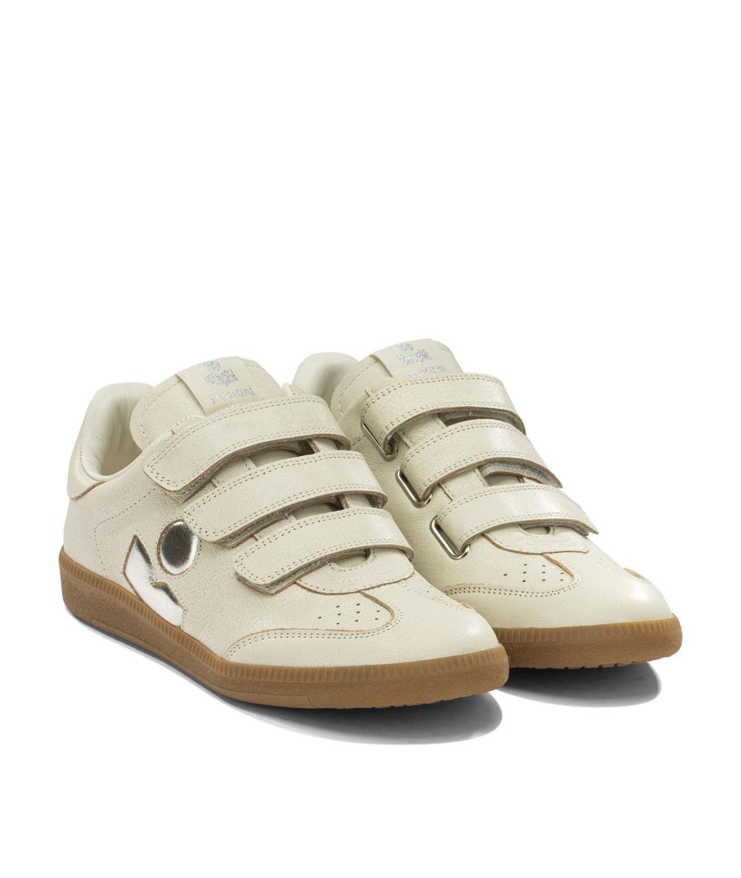 ISABEL MARANT Бежевые кожаные кроссовки, фото 2