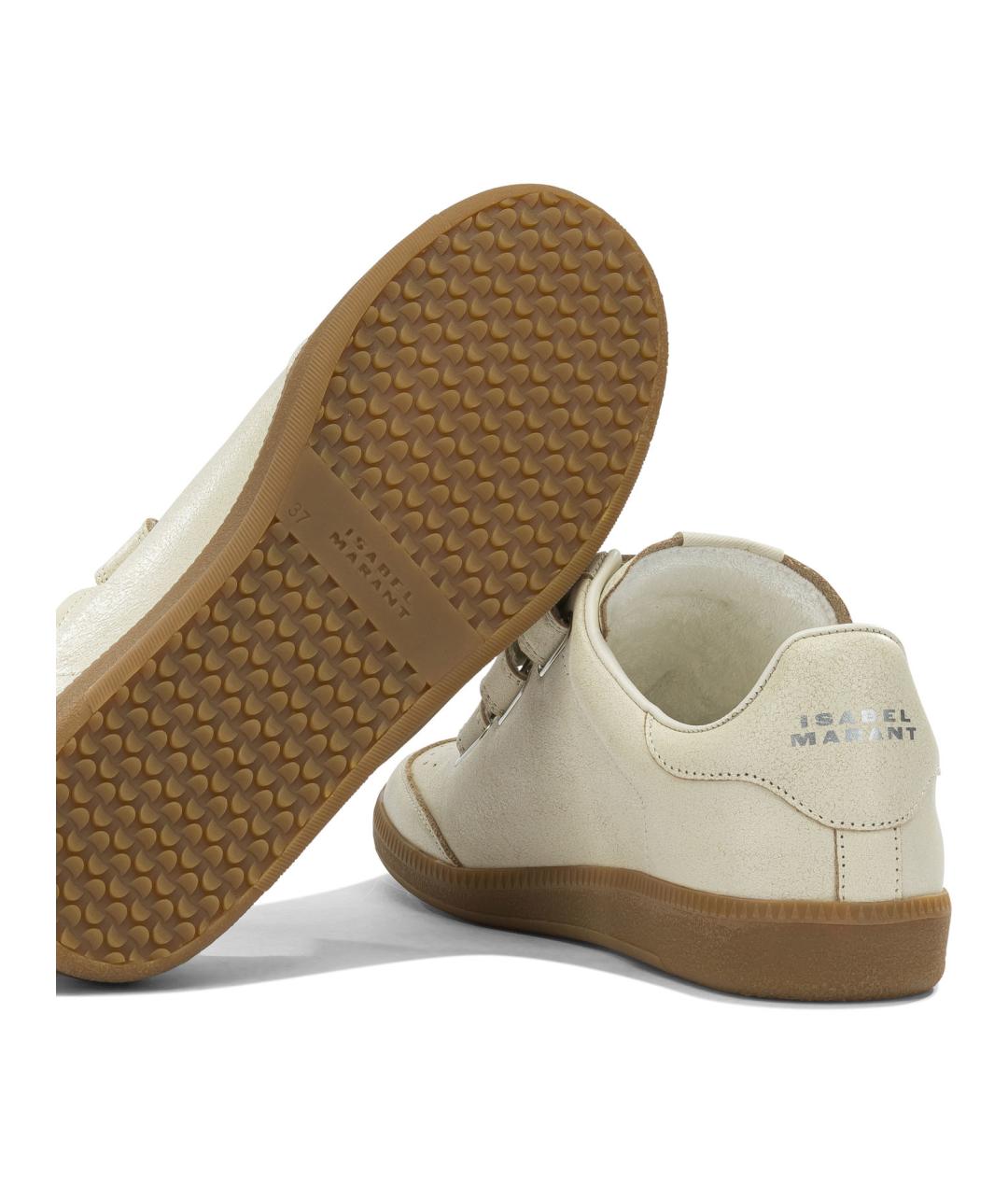 ISABEL MARANT Бежевые кожаные кроссовки, фото 5