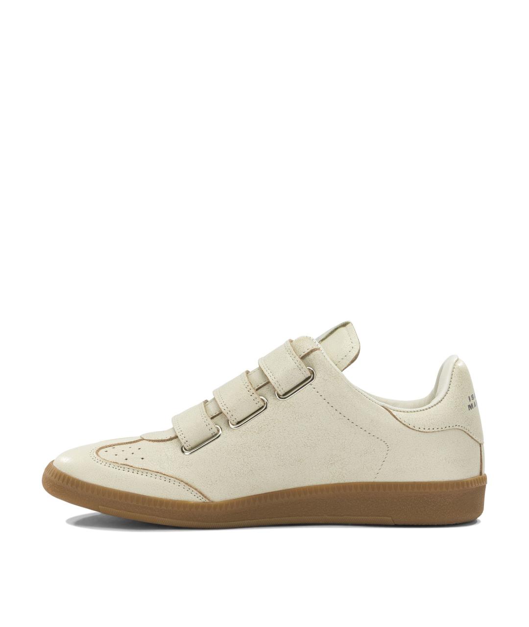 ISABEL MARANT Бежевые кожаные кроссовки, фото 3