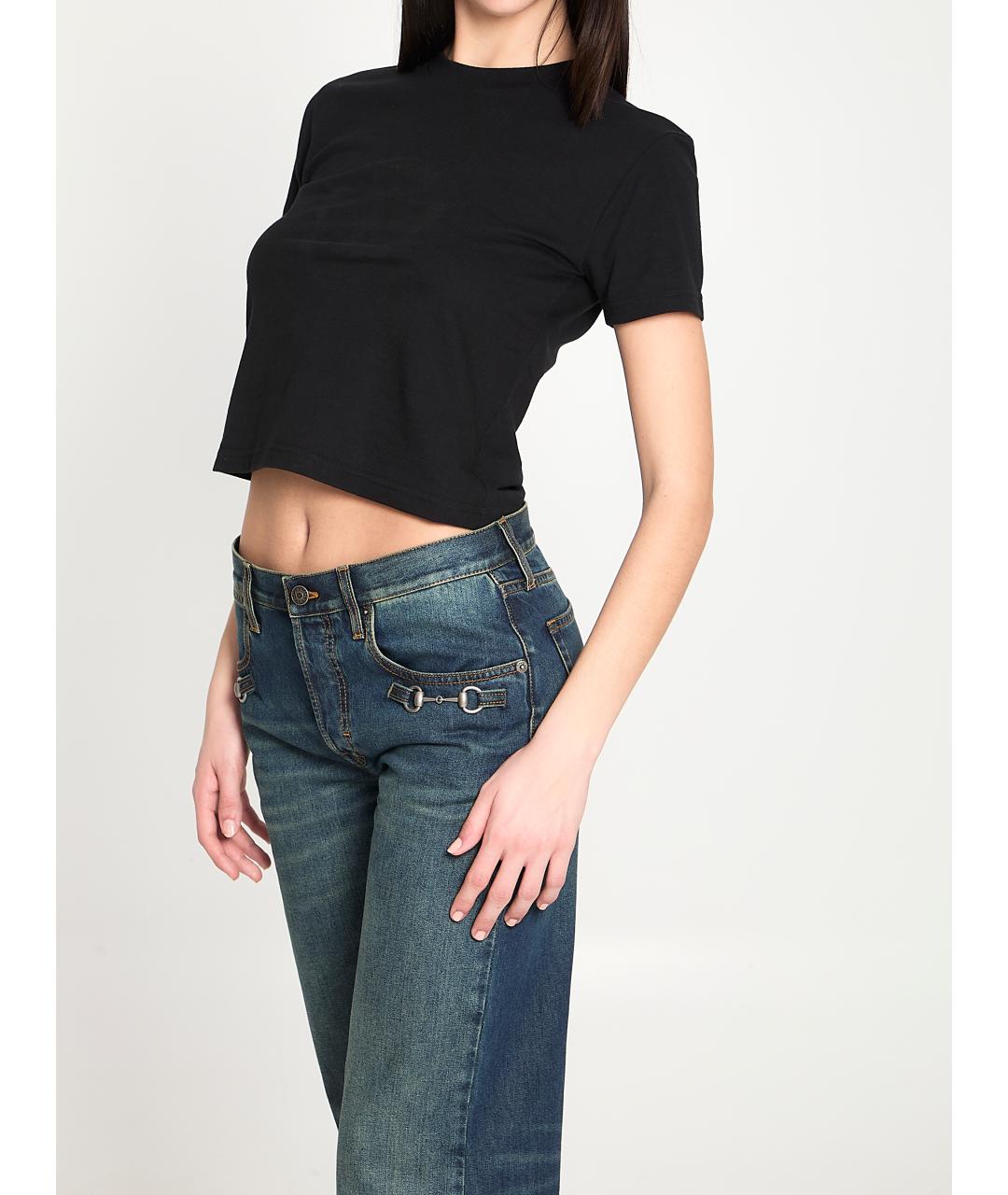 GUCCI Черная хлопковая футболка, фото 4