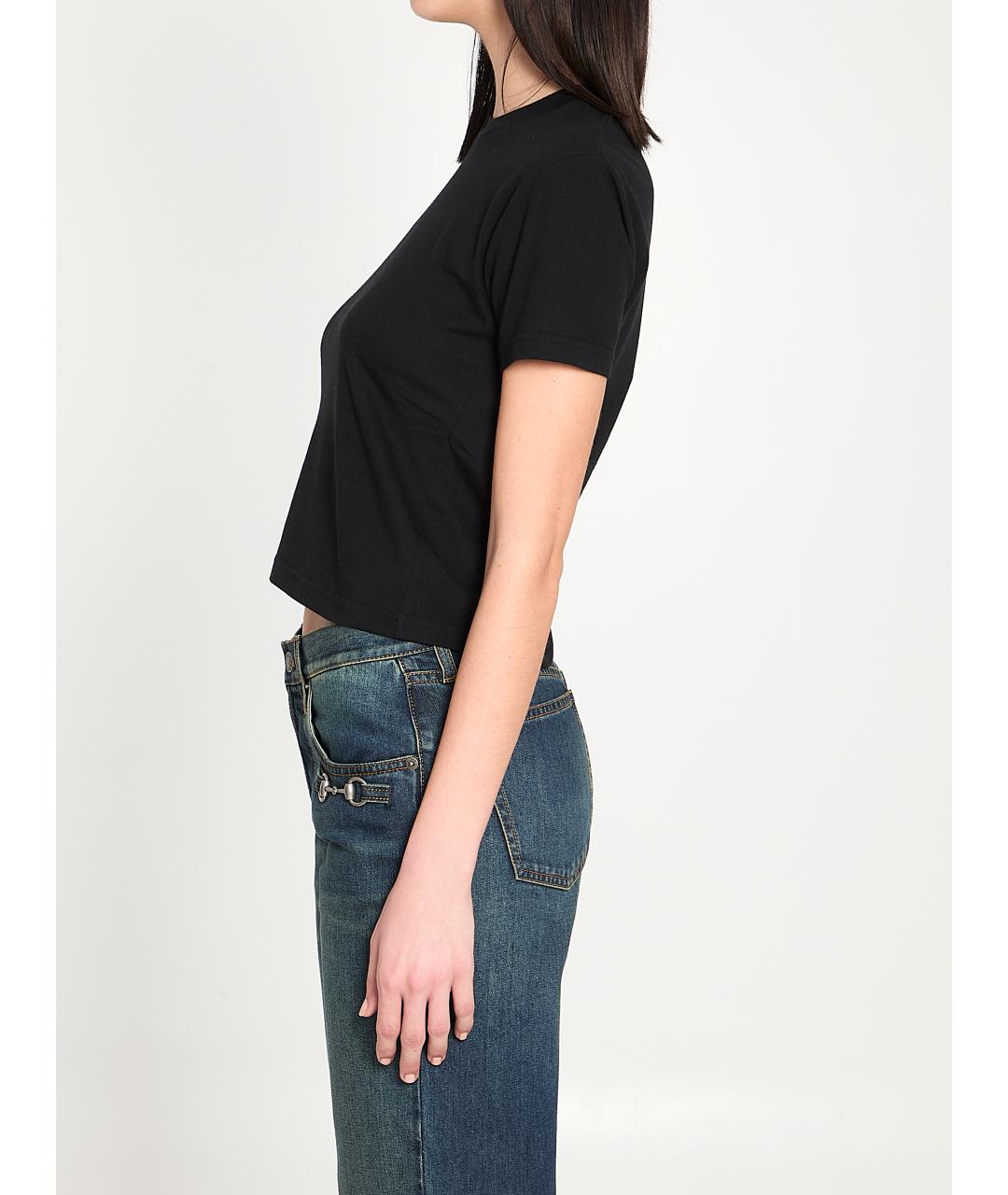 GUCCI Черная хлопковая футболка, фото 5