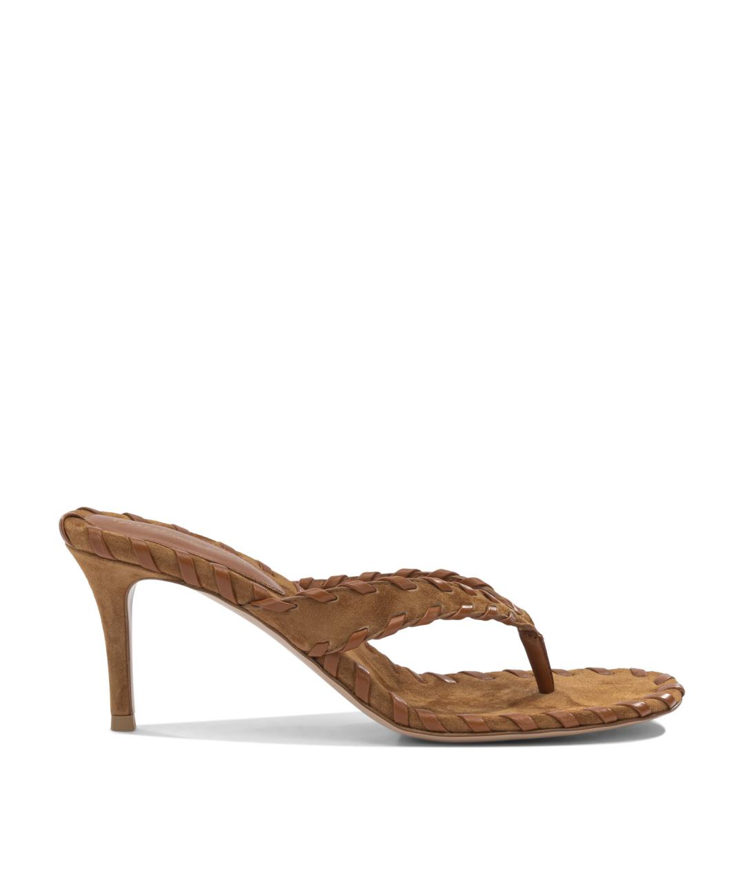 GIANVITO ROSSI Коричневые замшевые сандалии, фото 1
