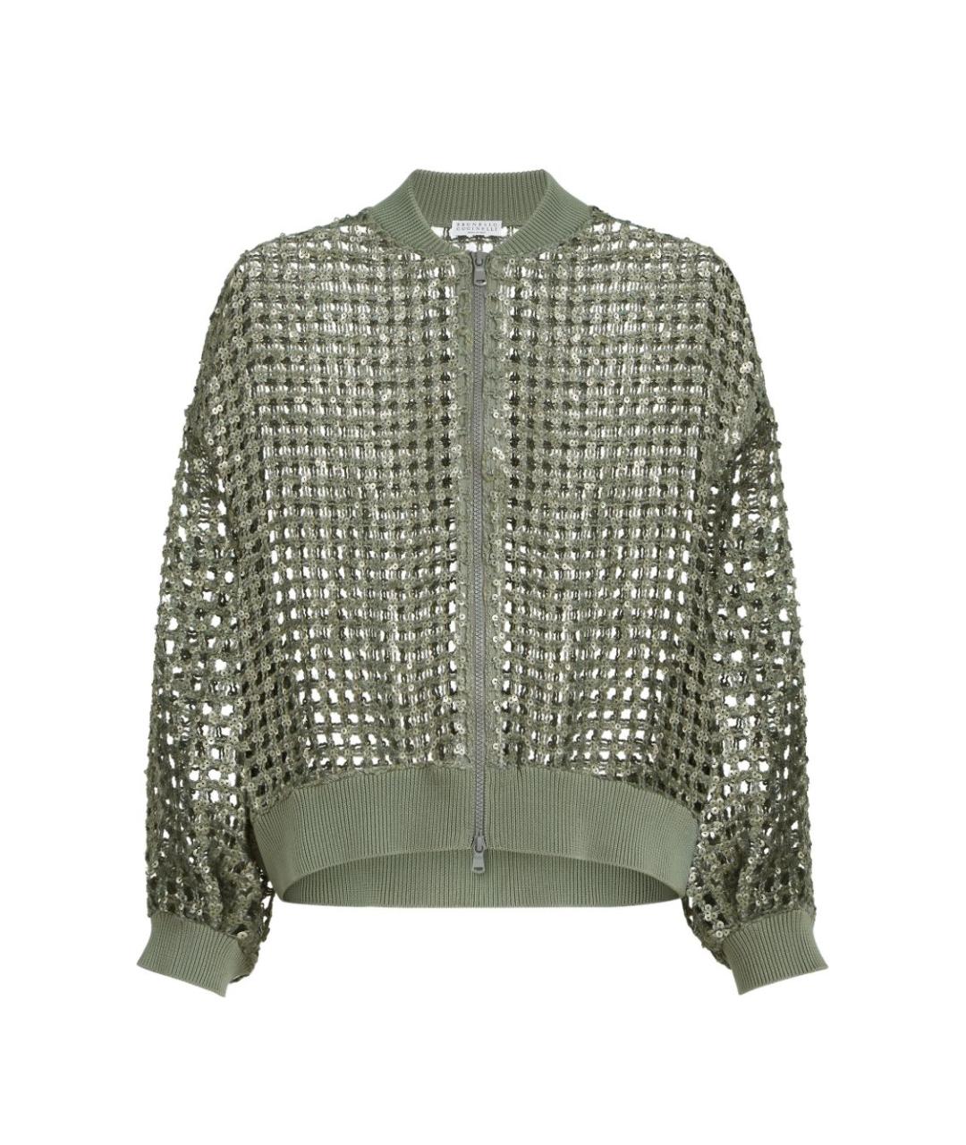 BRUNELLO CUCINELLI Зеленый льняной кардиган, фото 1