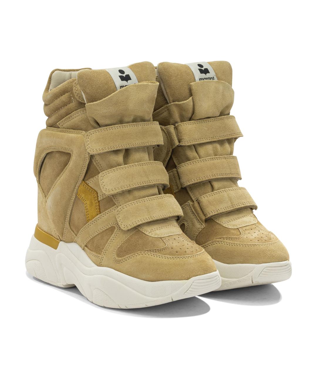 ISABEL MARANT Бежевые замшевые кроссовки, фото 2