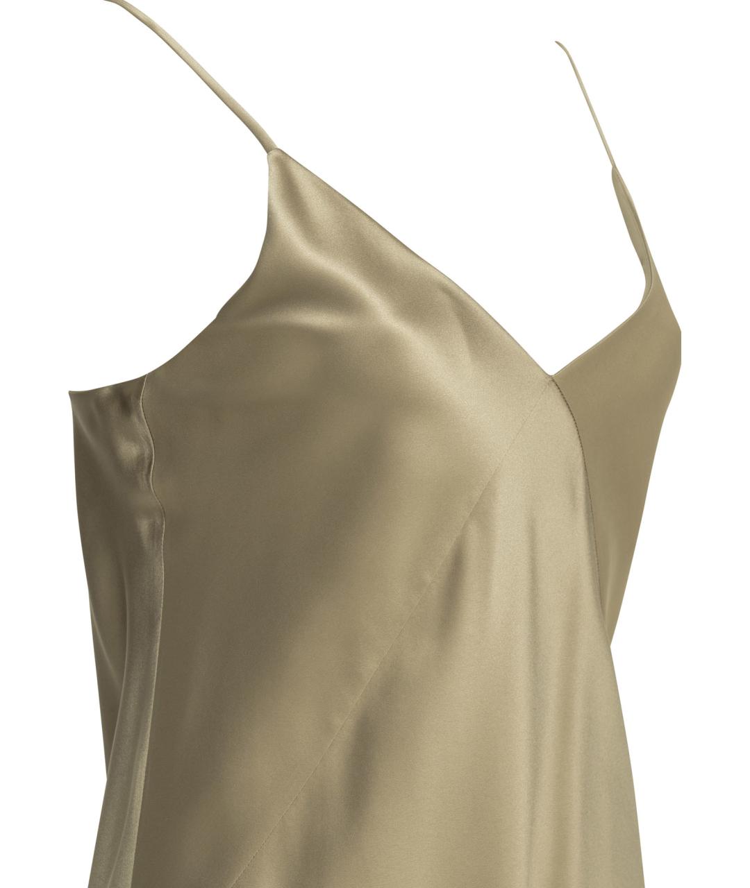 MAX MARA Бежевая шелковая майка, фото 3