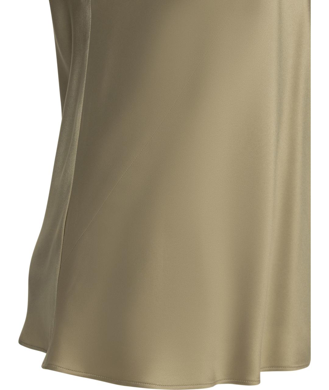 MAX MARA Бежевая шелковая майка, фото 4