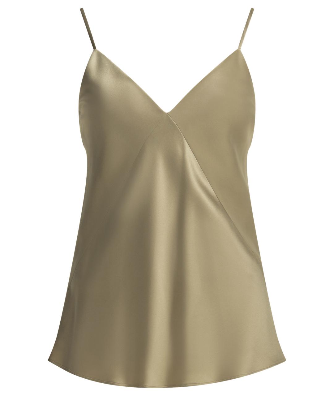 MAX MARA Бежевая шелковая майка, фото 1