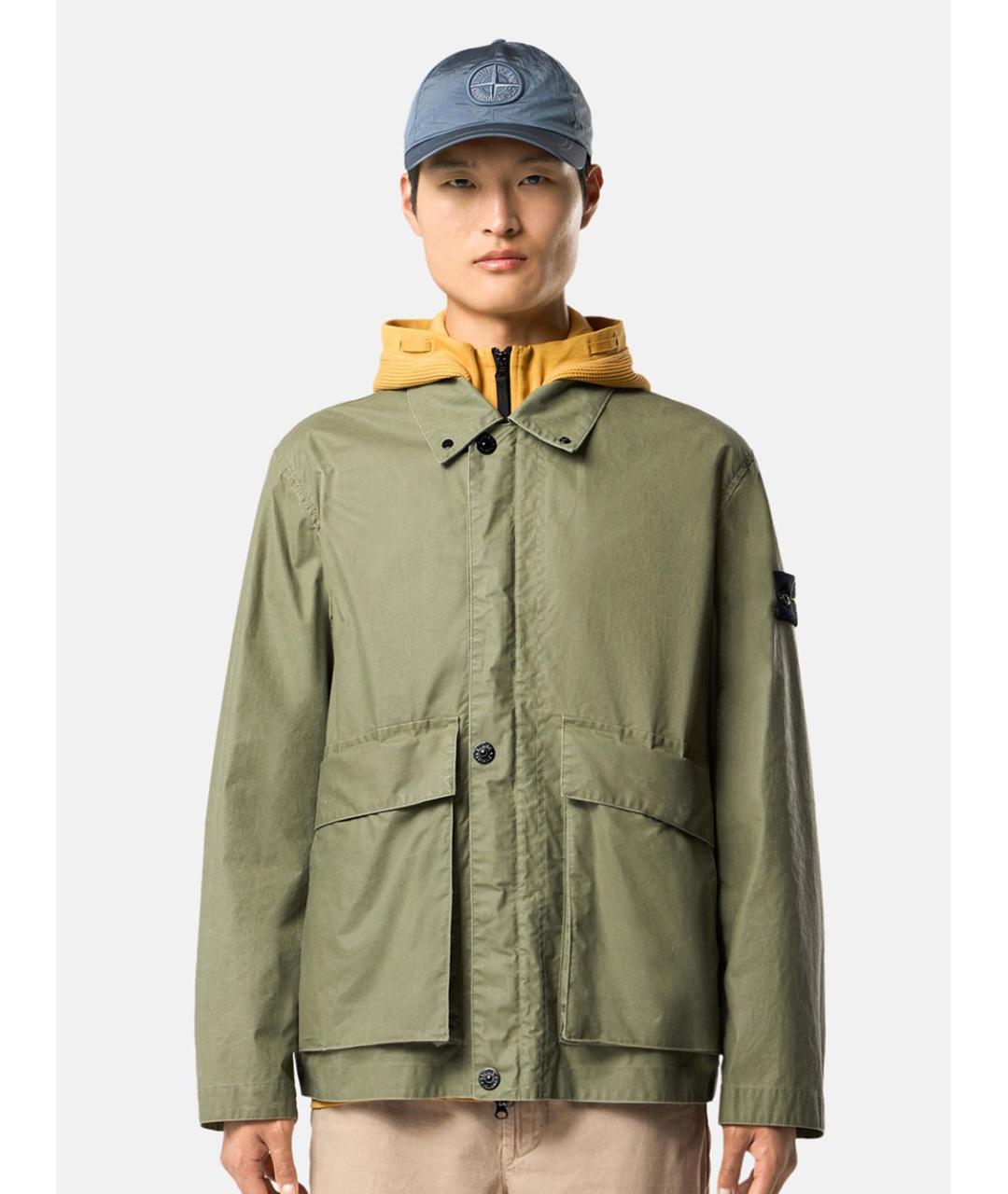 STONE ISLAND Зеленая хлопковая куртка, фото 2