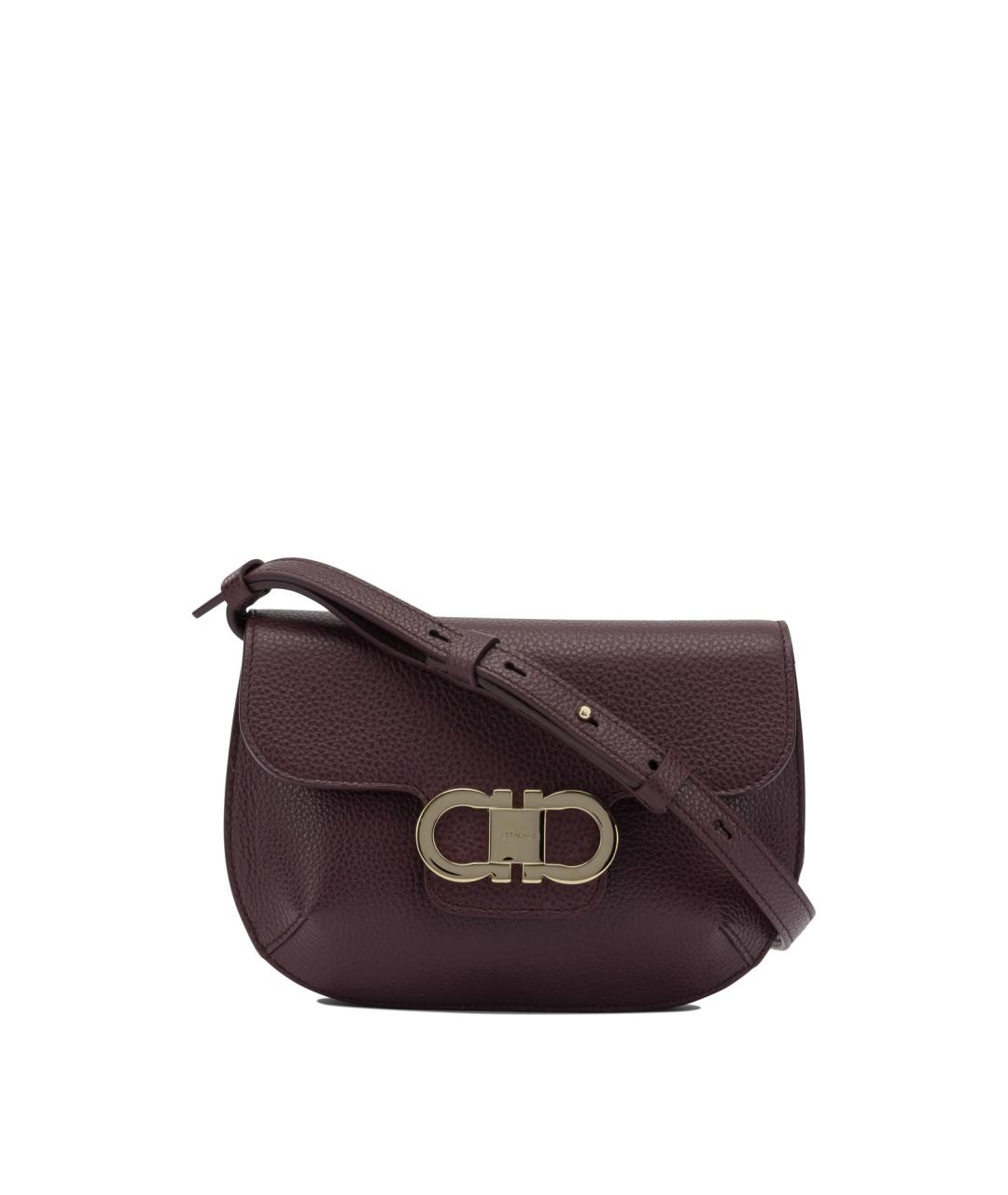 FERRAGAMO Фиолетовая кожаная сумка через плечо, фото 1