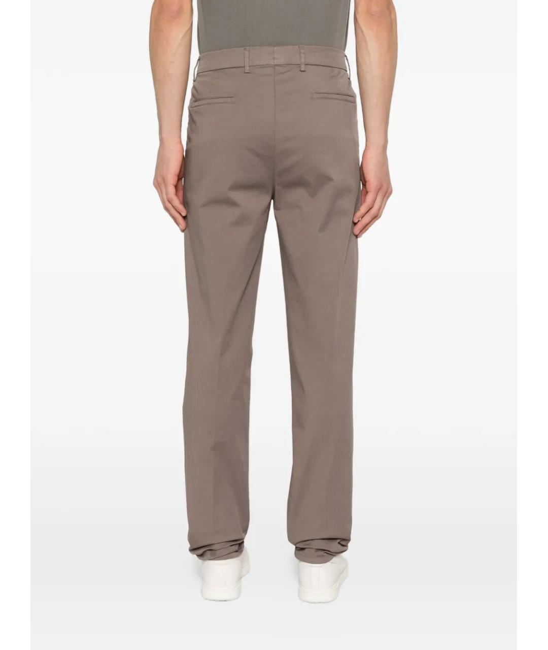 BRUNELLO CUCINELLI Коричневые хлопковые повседневные брюки, фото 3