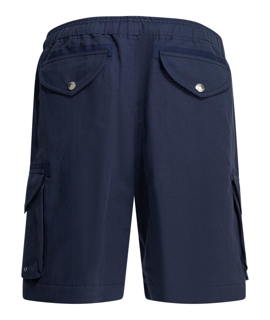 BRUNELLO CUCINELLI Синие льняные шорты, фото 2