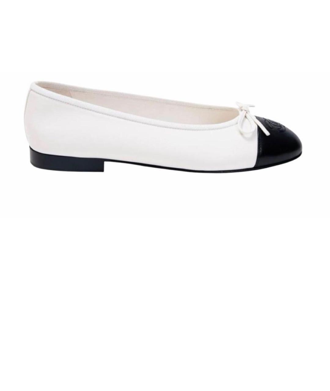 CHANEL Белые кожаные балетки, фото 5