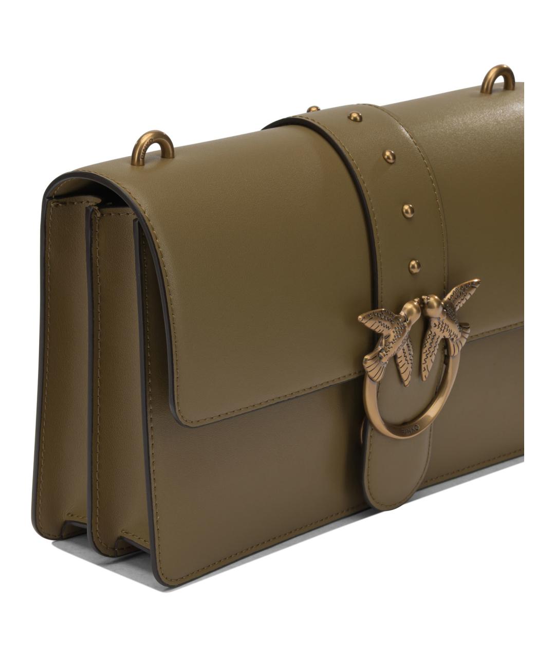 PINKO Зеленая кожаная сумка через плечо, фото 4