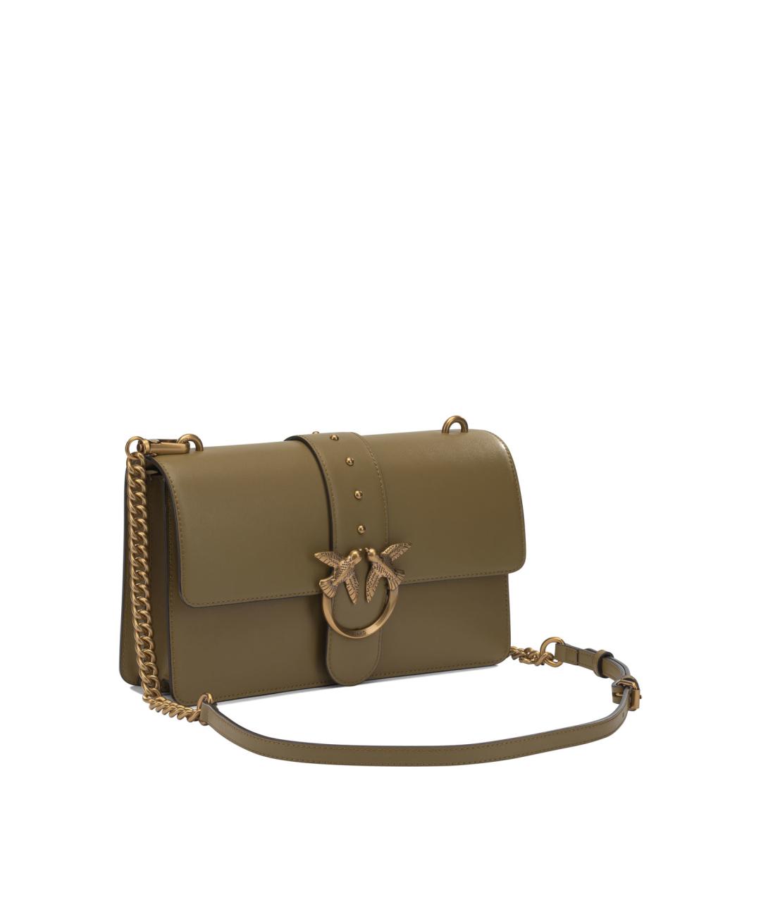 PINKO Зеленая кожаная сумка через плечо, фото 2