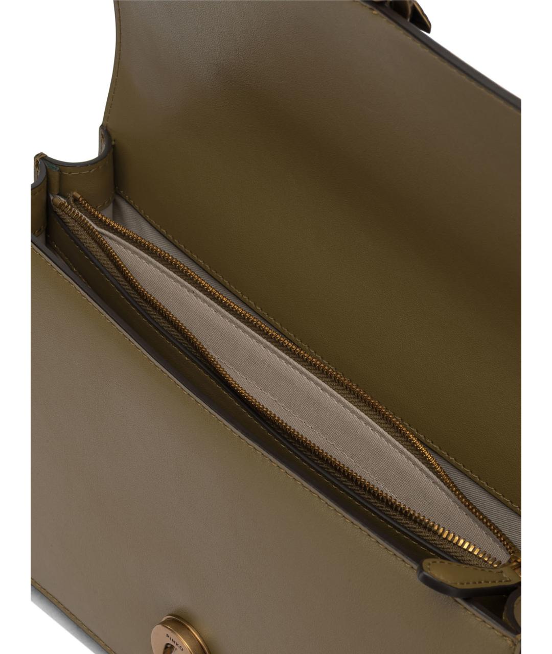 PINKO Зеленая кожаная сумка через плечо, фото 5