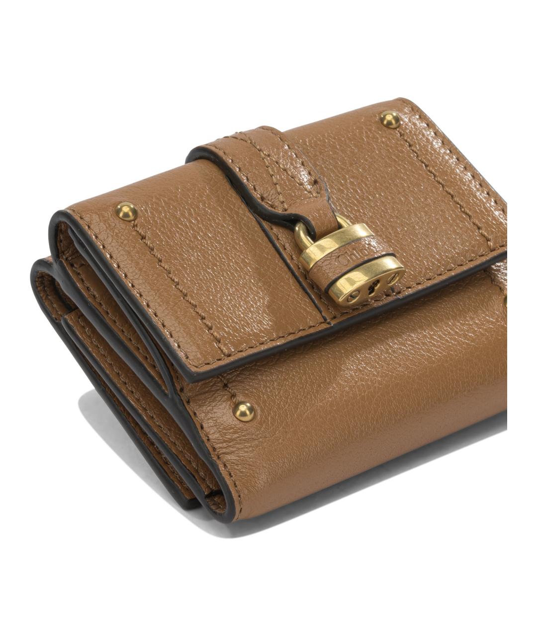 CHLOE Бежевый кожаный кошелек, фото 4