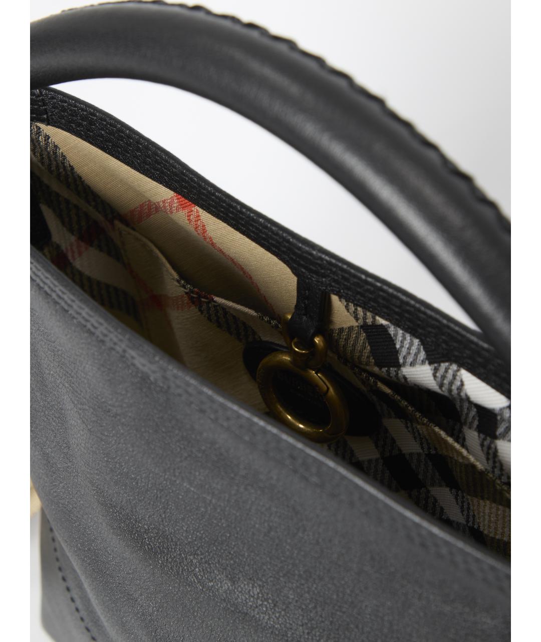 BURBERRY Черная кожаная сумка через плечо, фото 4