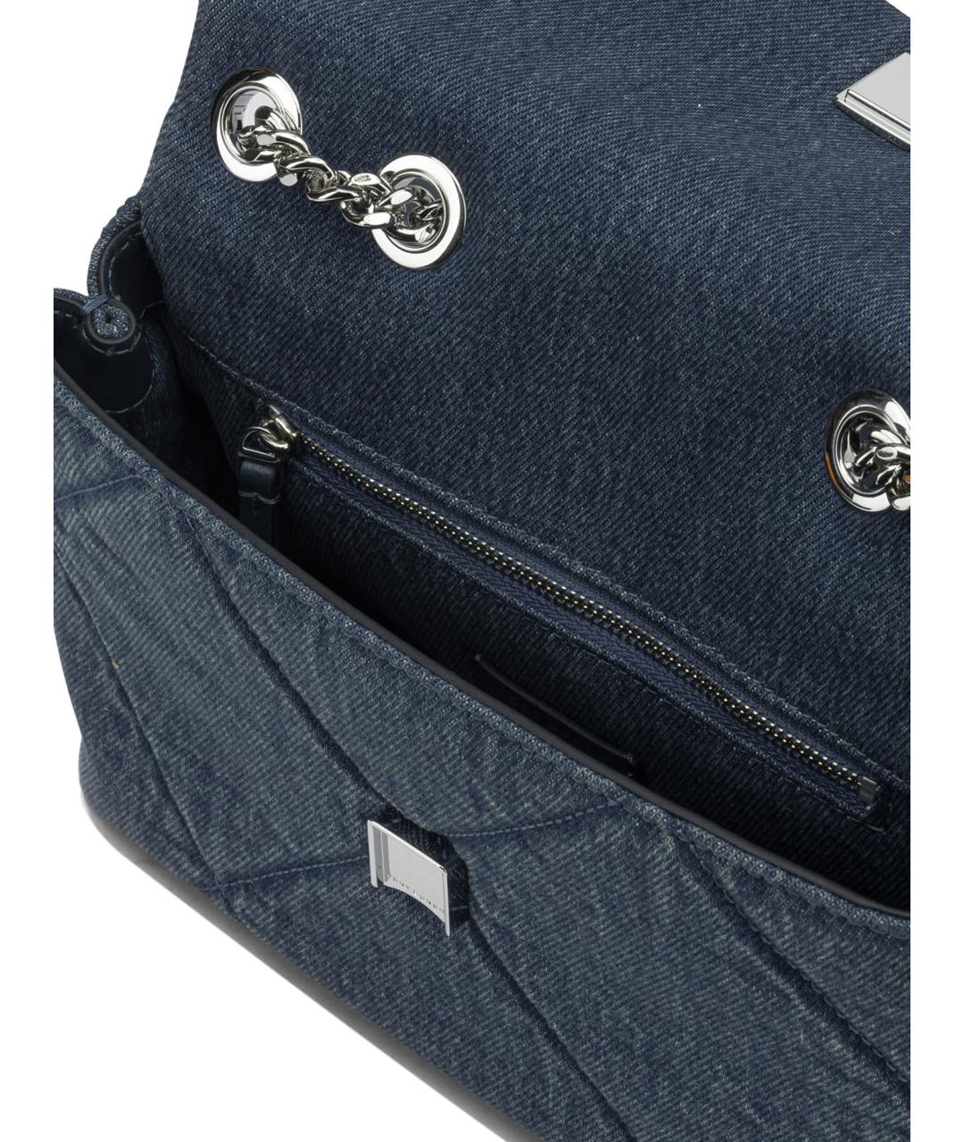 TORY BURCH Синяя хлопковая сумка через плечо, фото 5