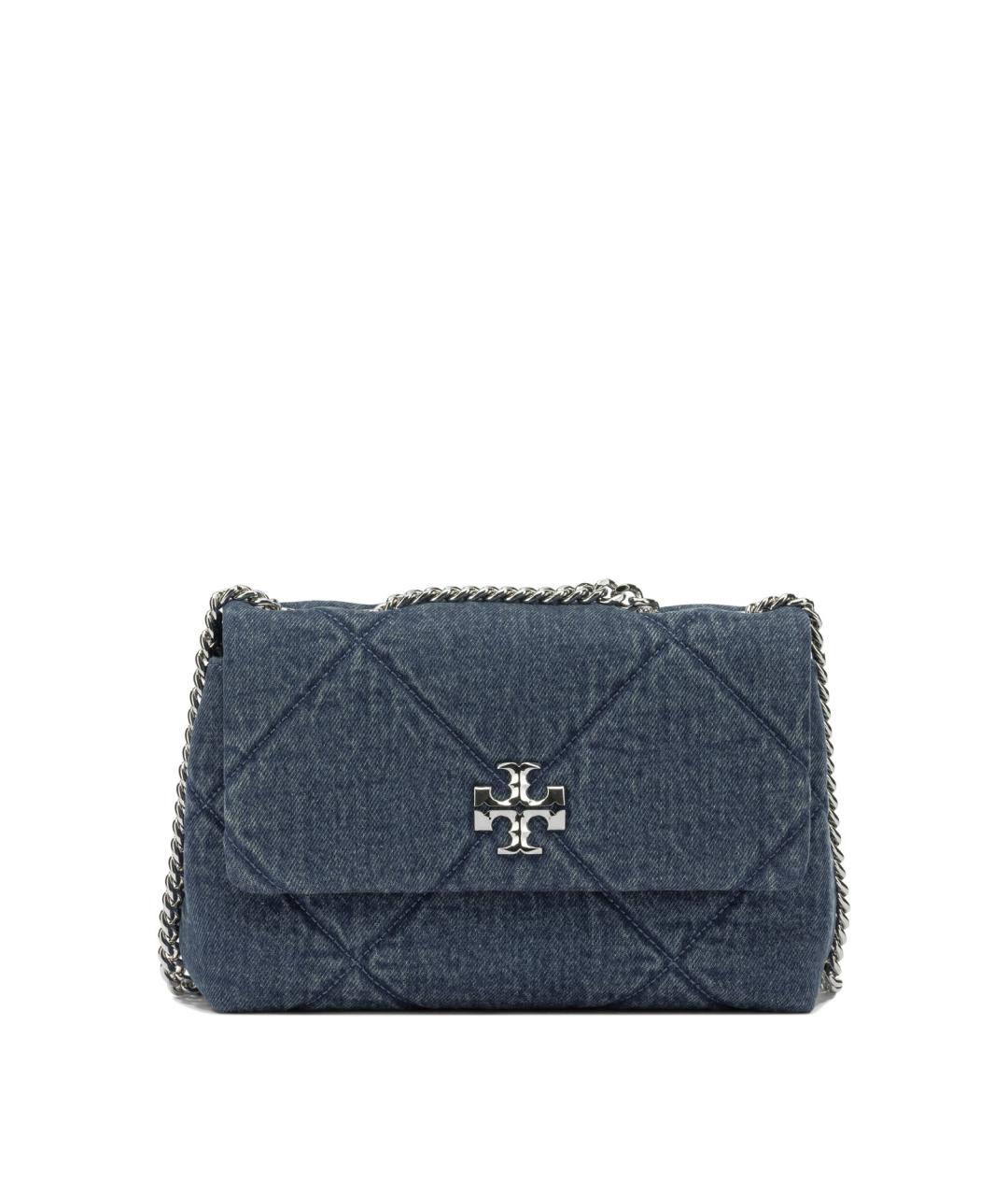 TORY BURCH Синяя хлопковая сумка через плечо, фото 1