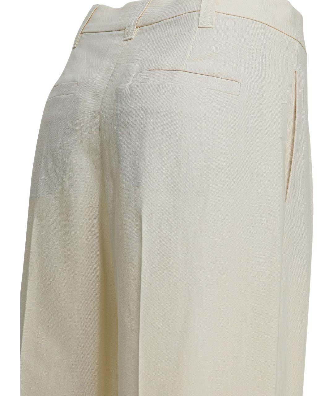 BRUNELLO CUCINELLI Белые вискозные прямые брюки, фото 4