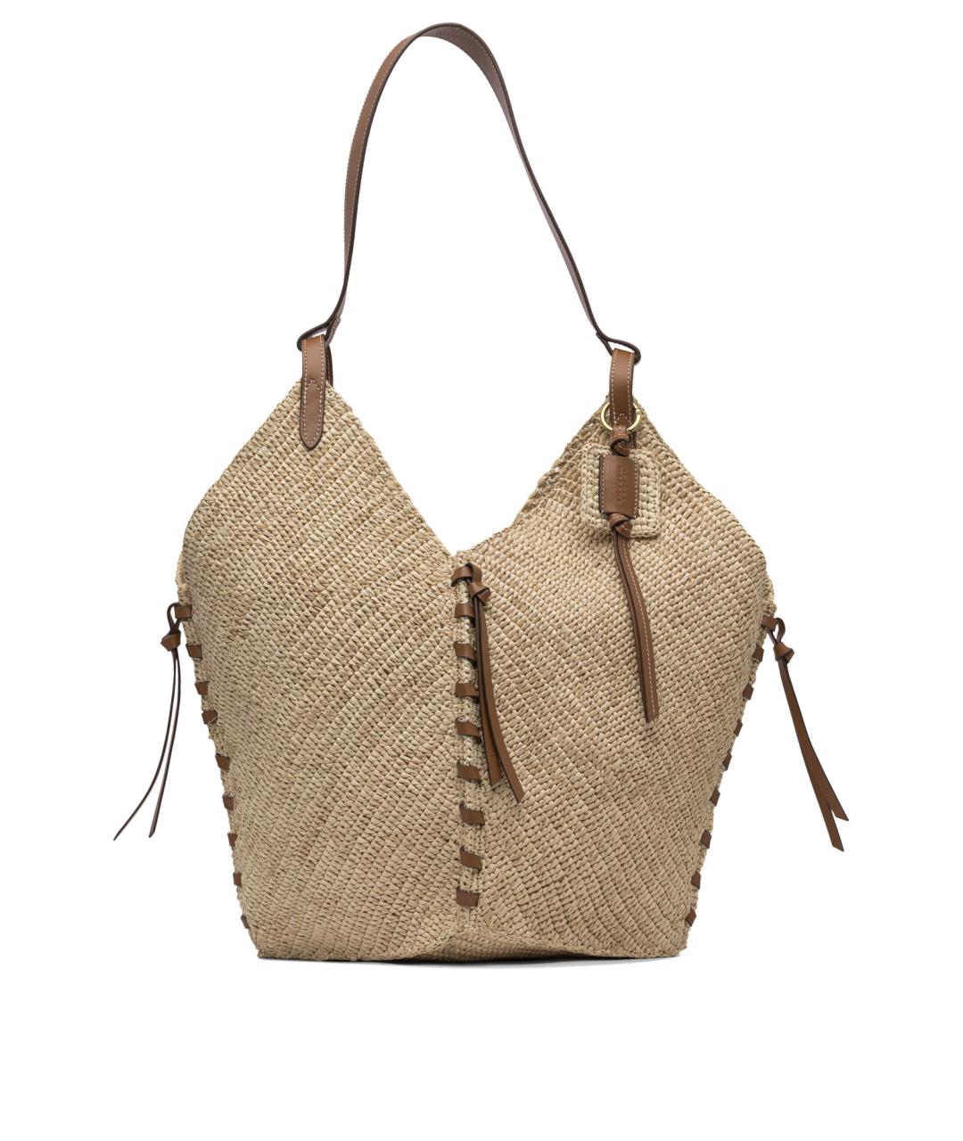 ISABEL MARANT Бежевая пелетеная сумка через плечо, фото 1