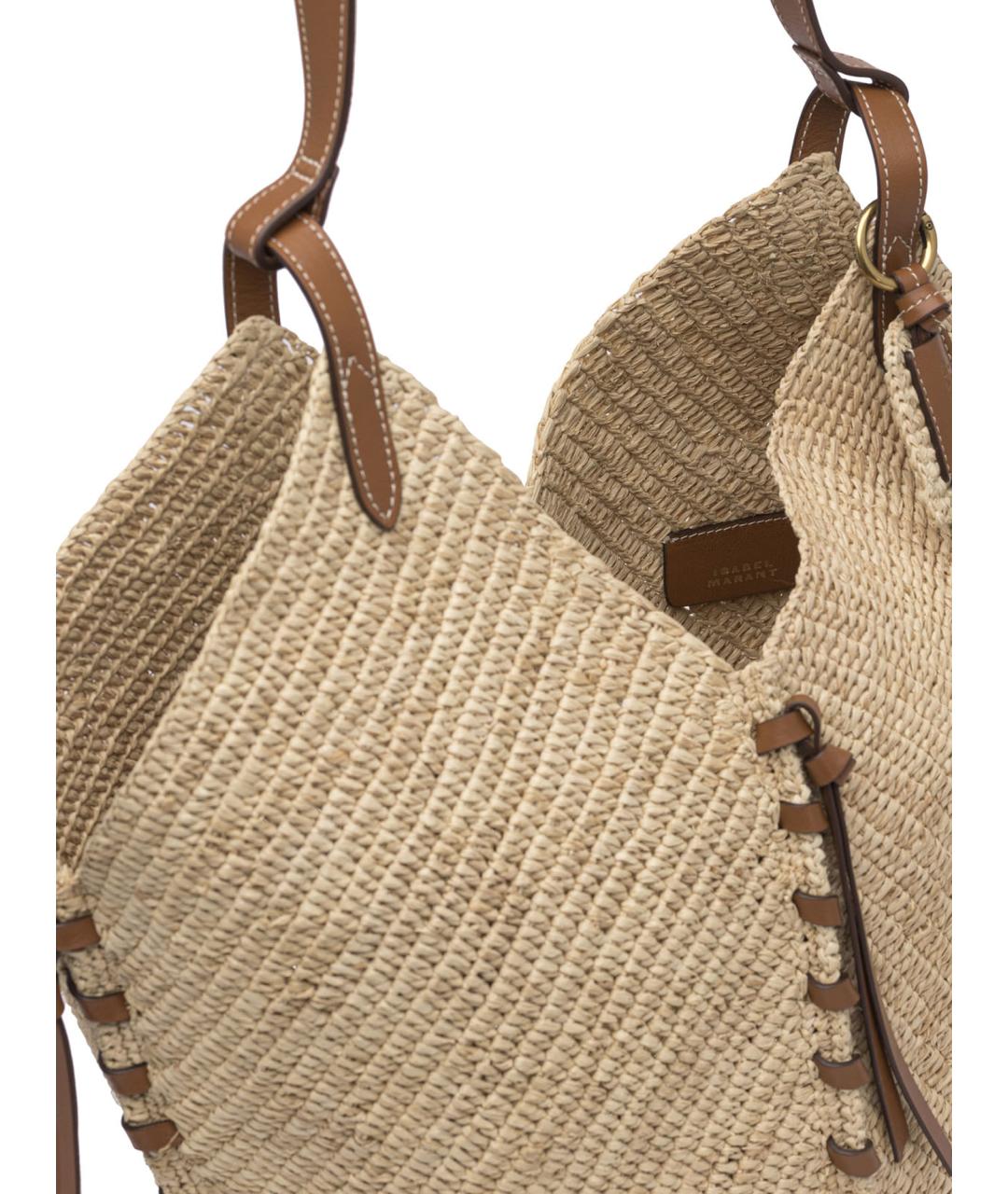 ISABEL MARANT Бежевая пелетеная сумка через плечо, фото 5