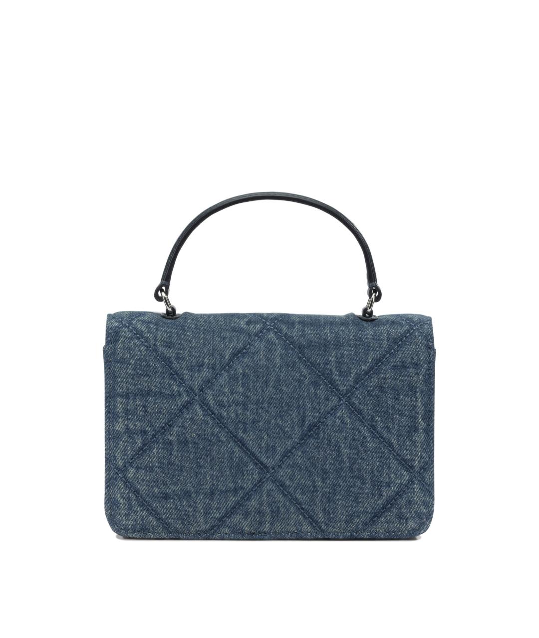 TORY BURCH Синяя хлопковая сумка с короткими ручками, фото 3