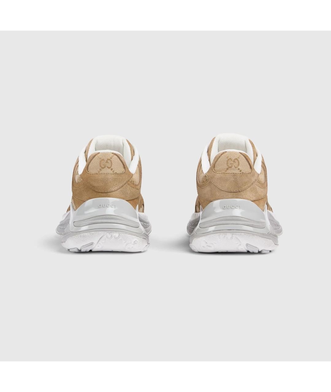 GUCCI Коричневые замшевые низкие кроссовки / кеды, фото 4