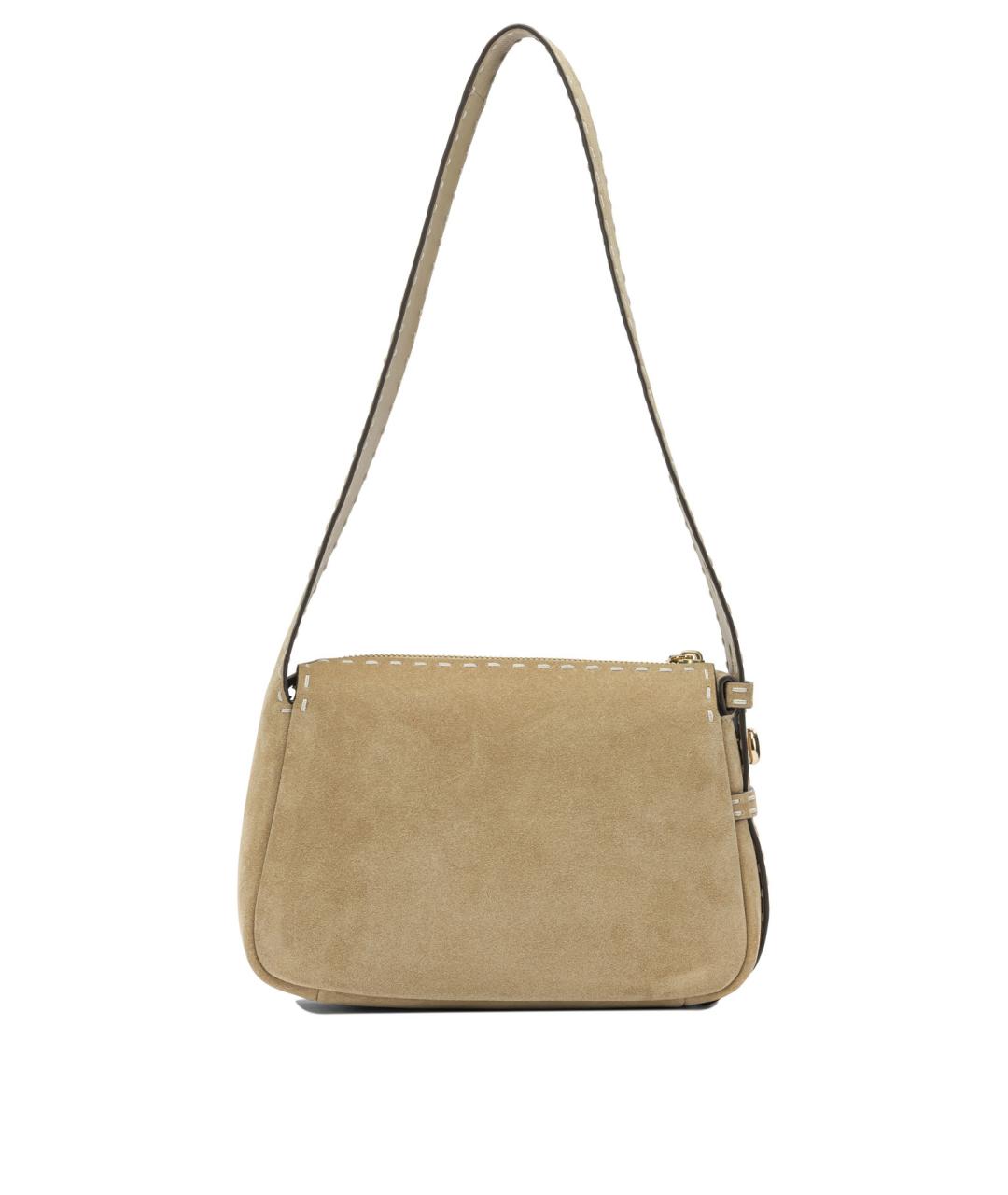 TORY BURCH Бежевая замшевая сумка через плечо, фото 3