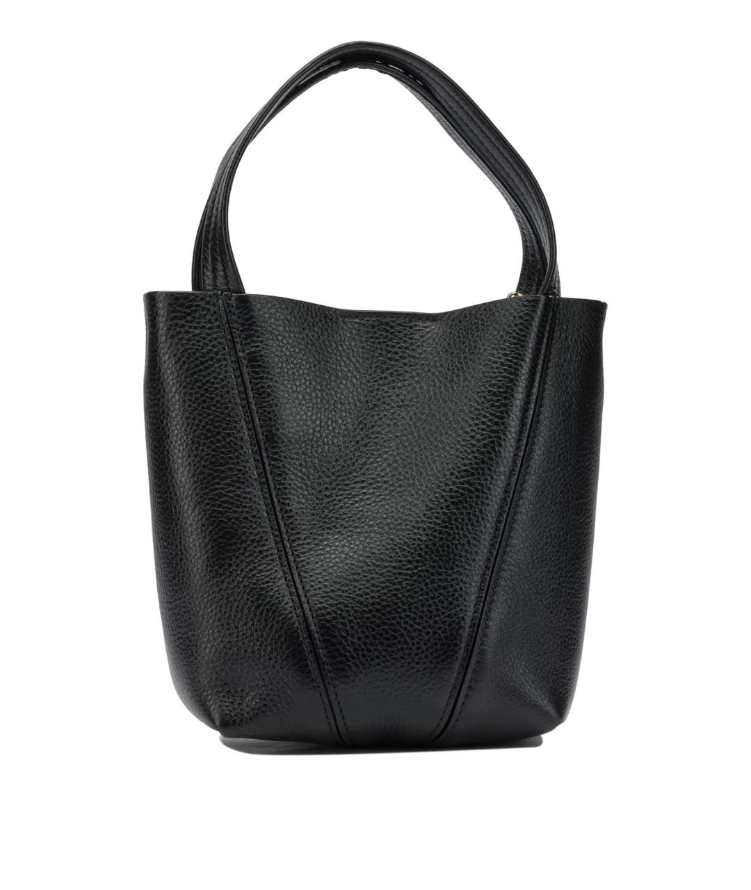 CHLOE Черная кожаная сумка с короткими ручками, фото 3