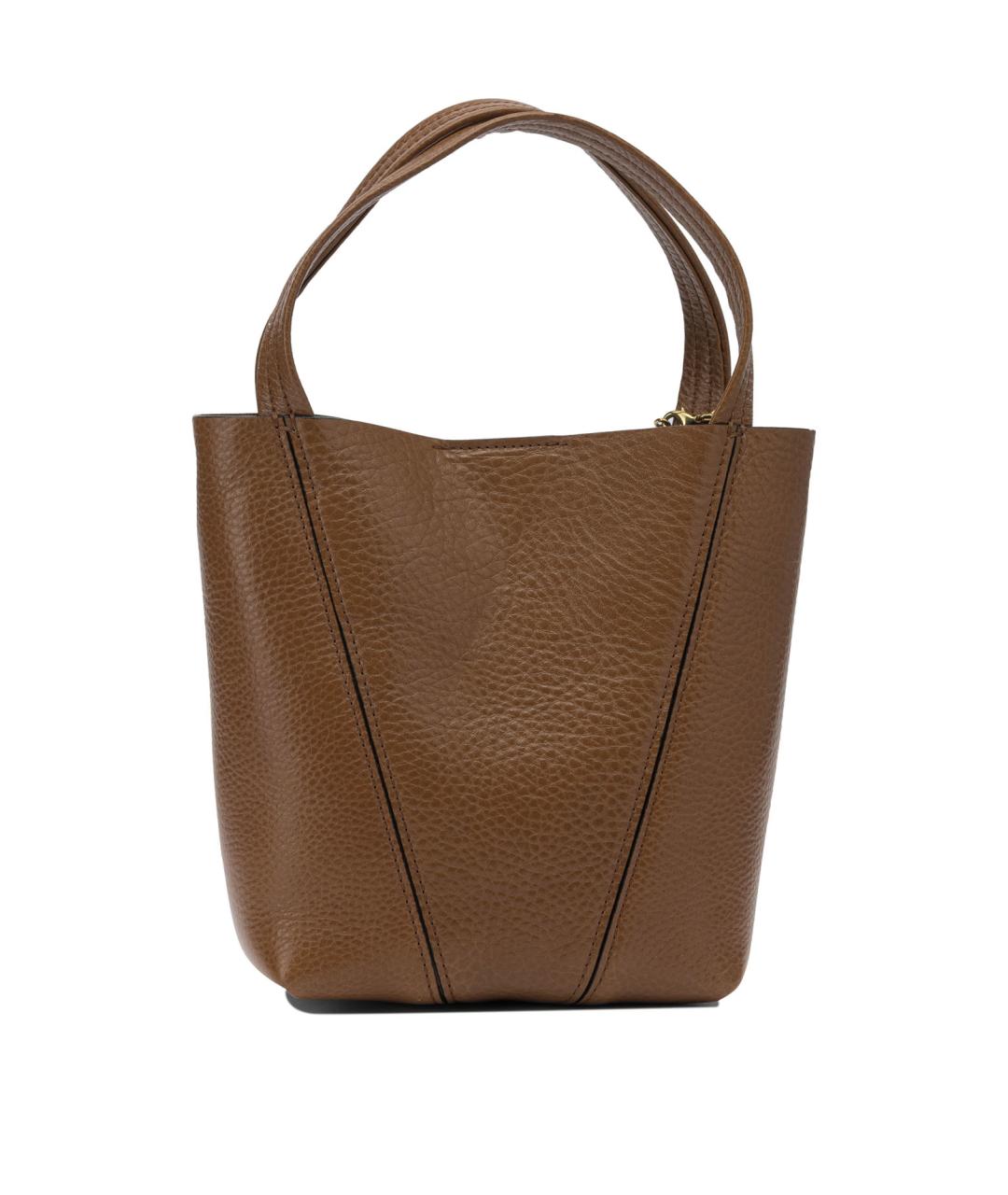 CHLOE Коричневая кожаная сумка с короткими ручками, фото 3