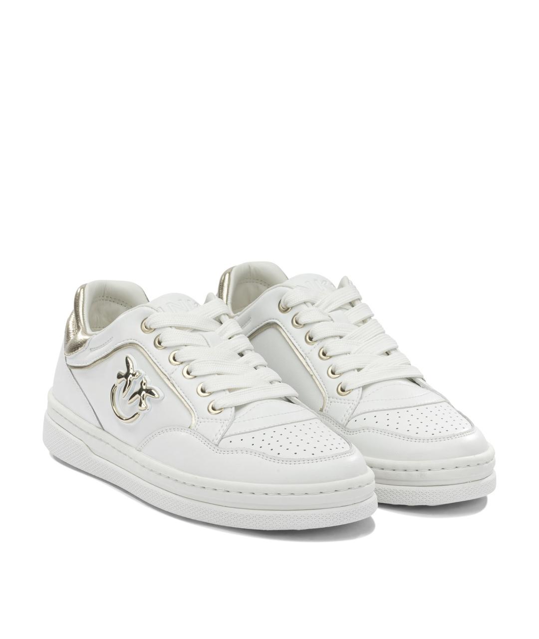 PINKO Белые кожаные кроссовки, фото 2