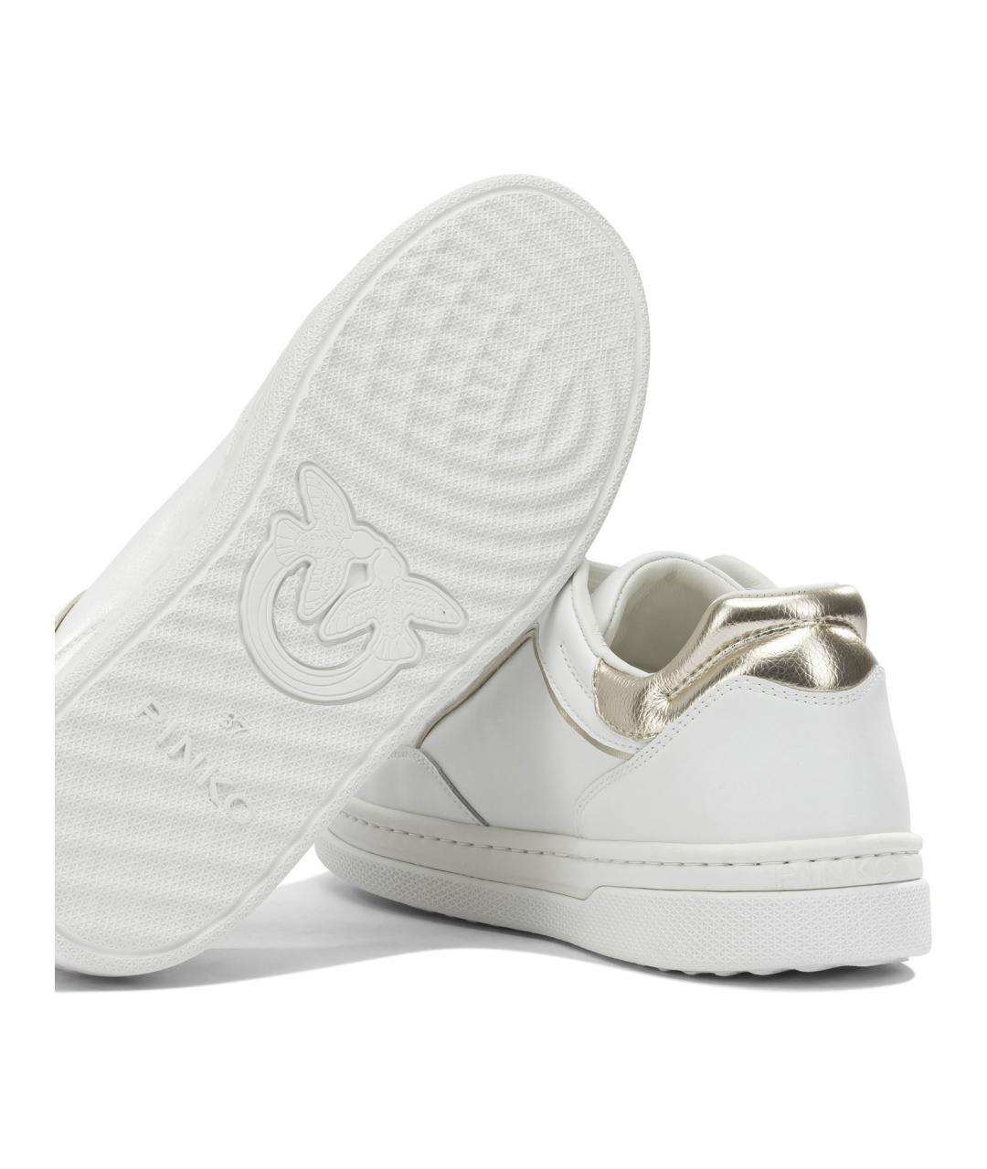 PINKO Белые кожаные кроссовки, фото 5