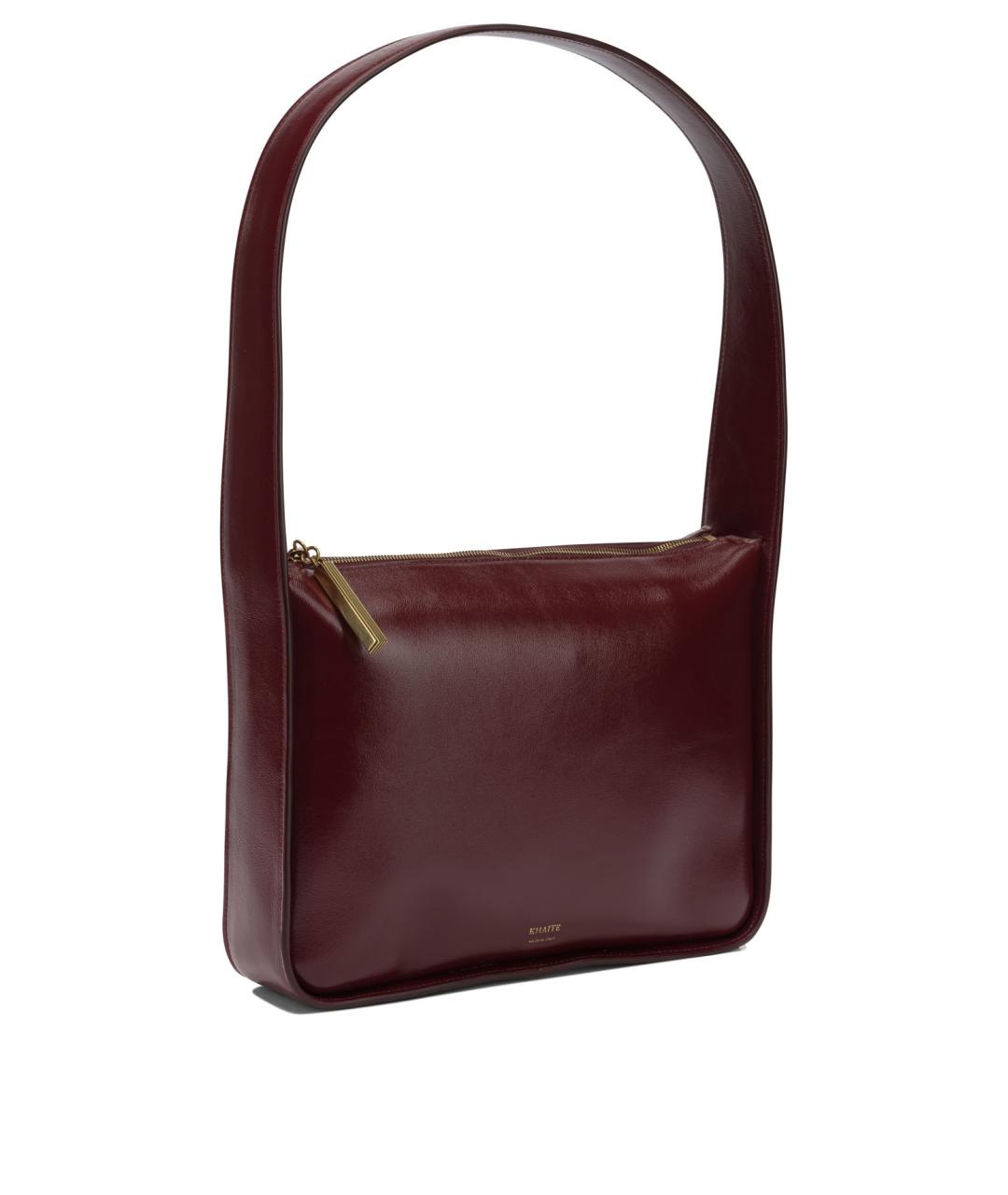 KHAITE Бордовая кожаная сумка через плечо, фото 2