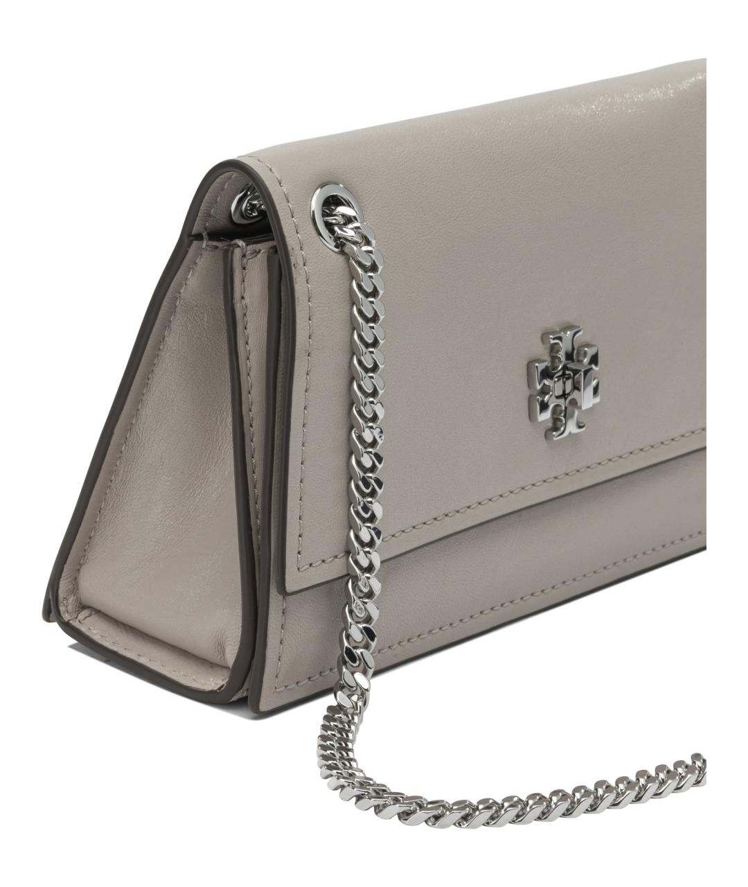 TORY BURCH Серая кожаная сумка через плечо, фото 4