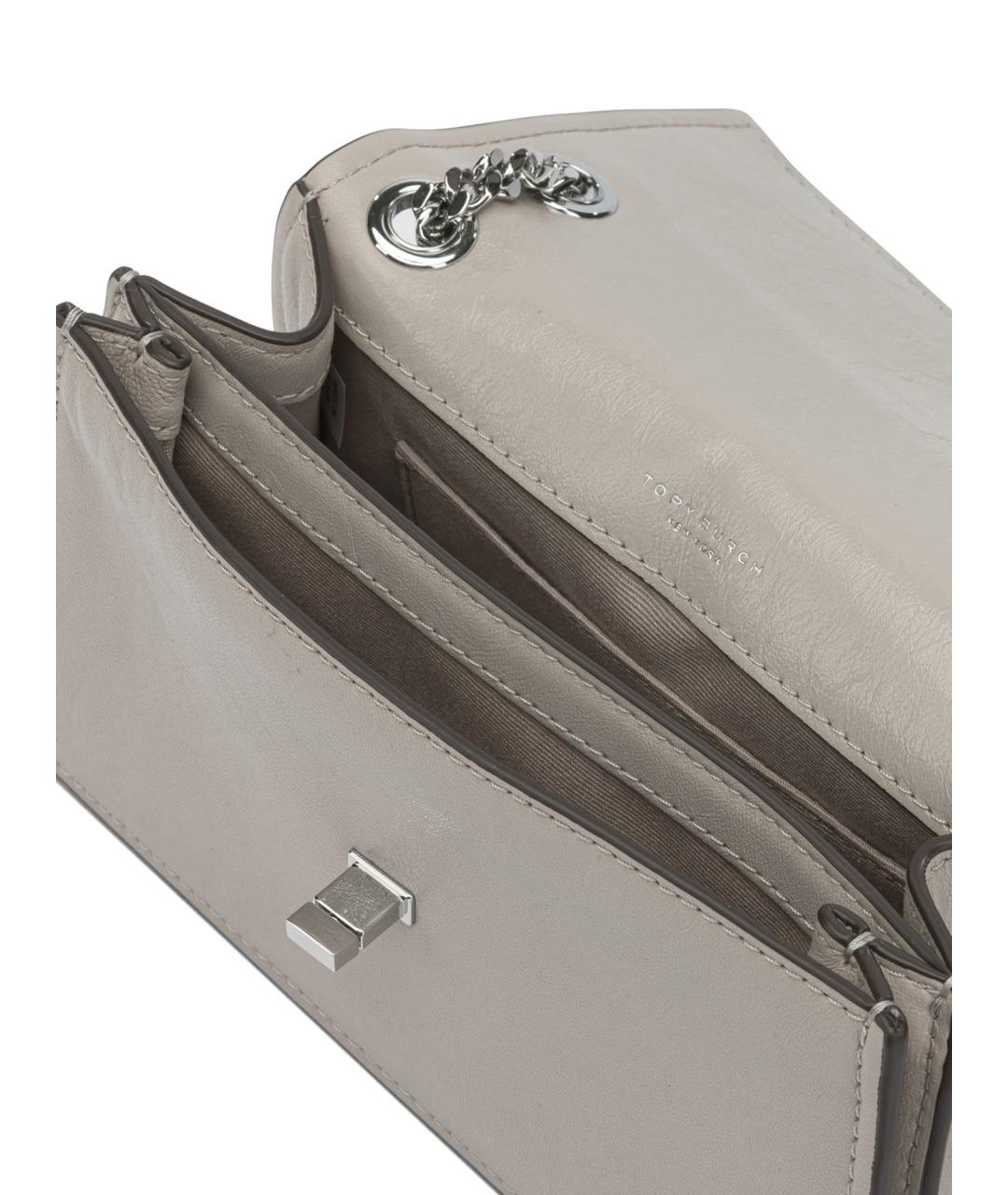 TORY BURCH Серая кожаная сумка через плечо, фото 5