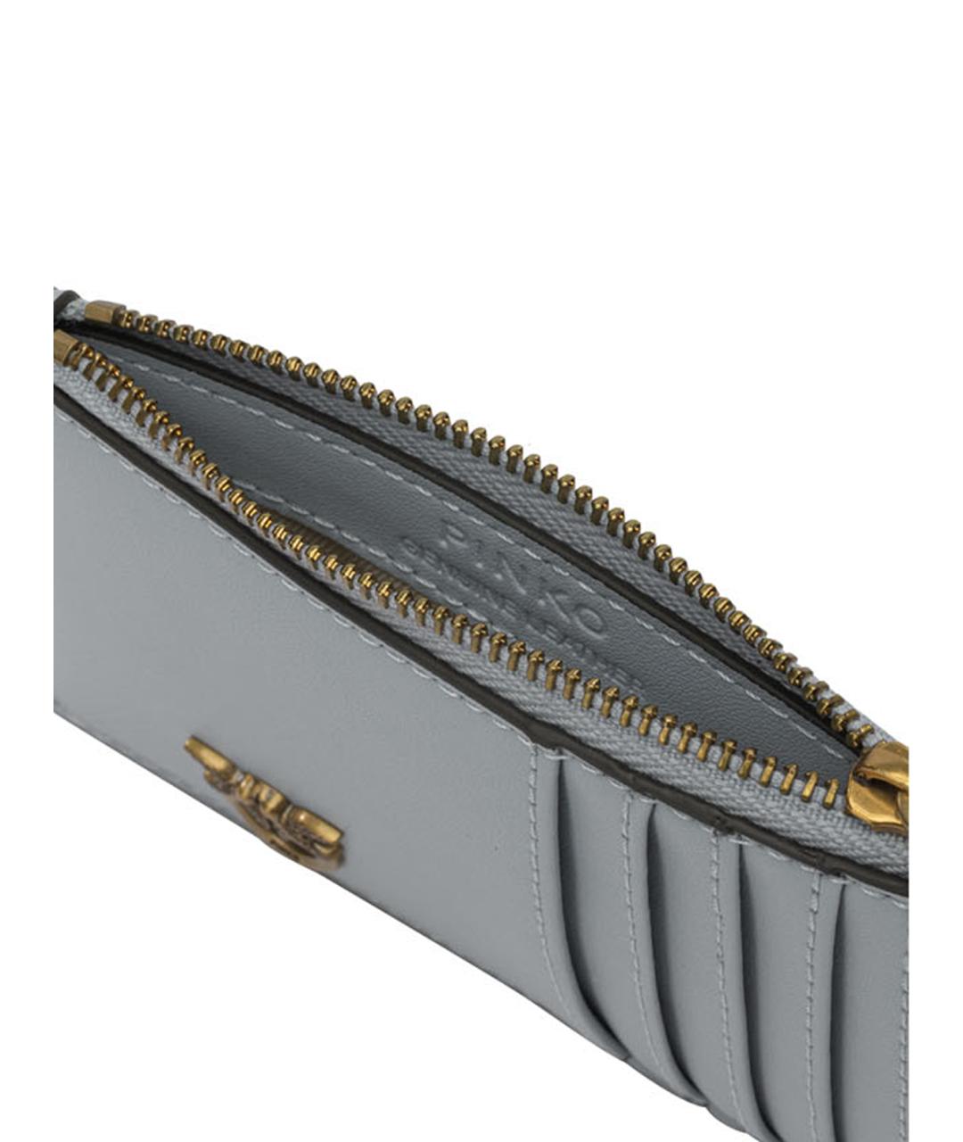 PINKO Голубой кожаный кардхолдер, фото 5