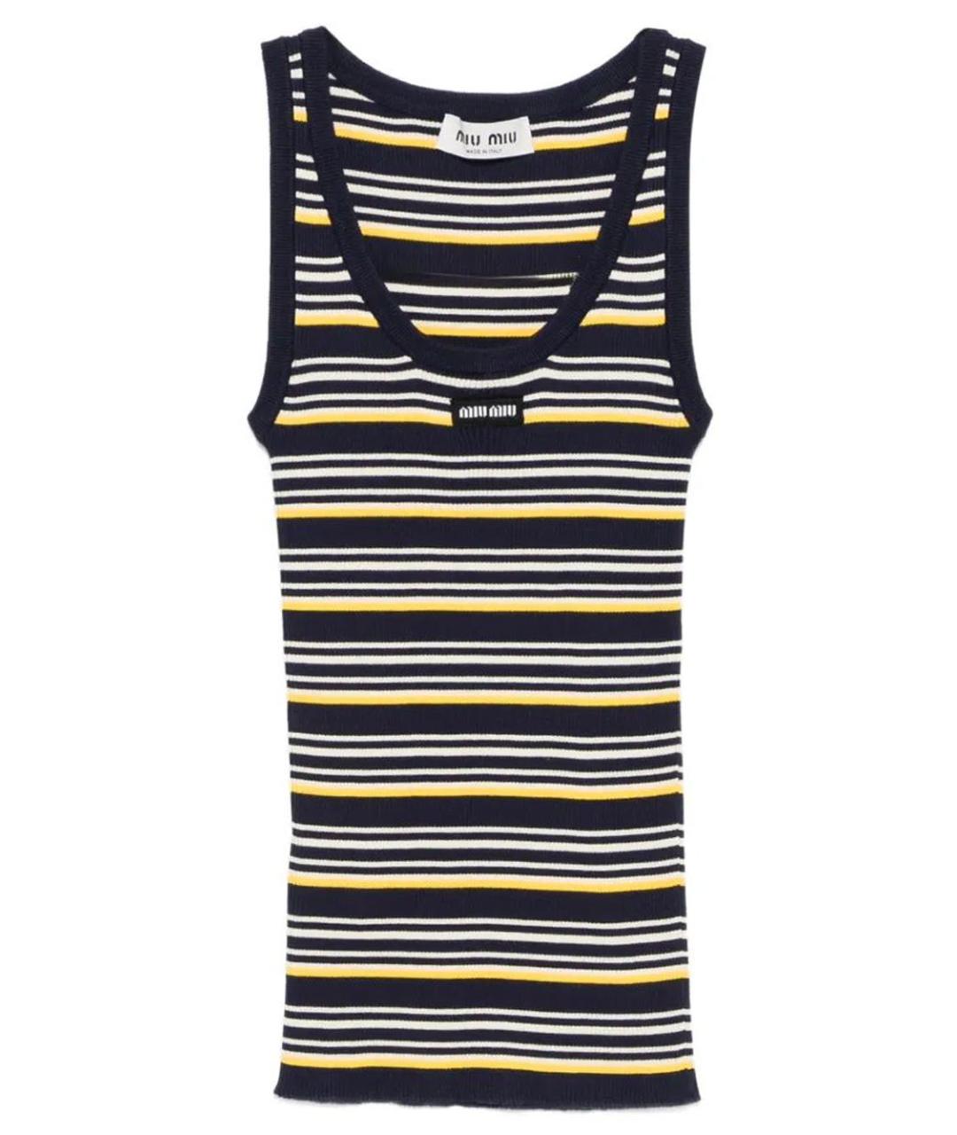 MIU MIU Синяя хлопковая майка, фото 1