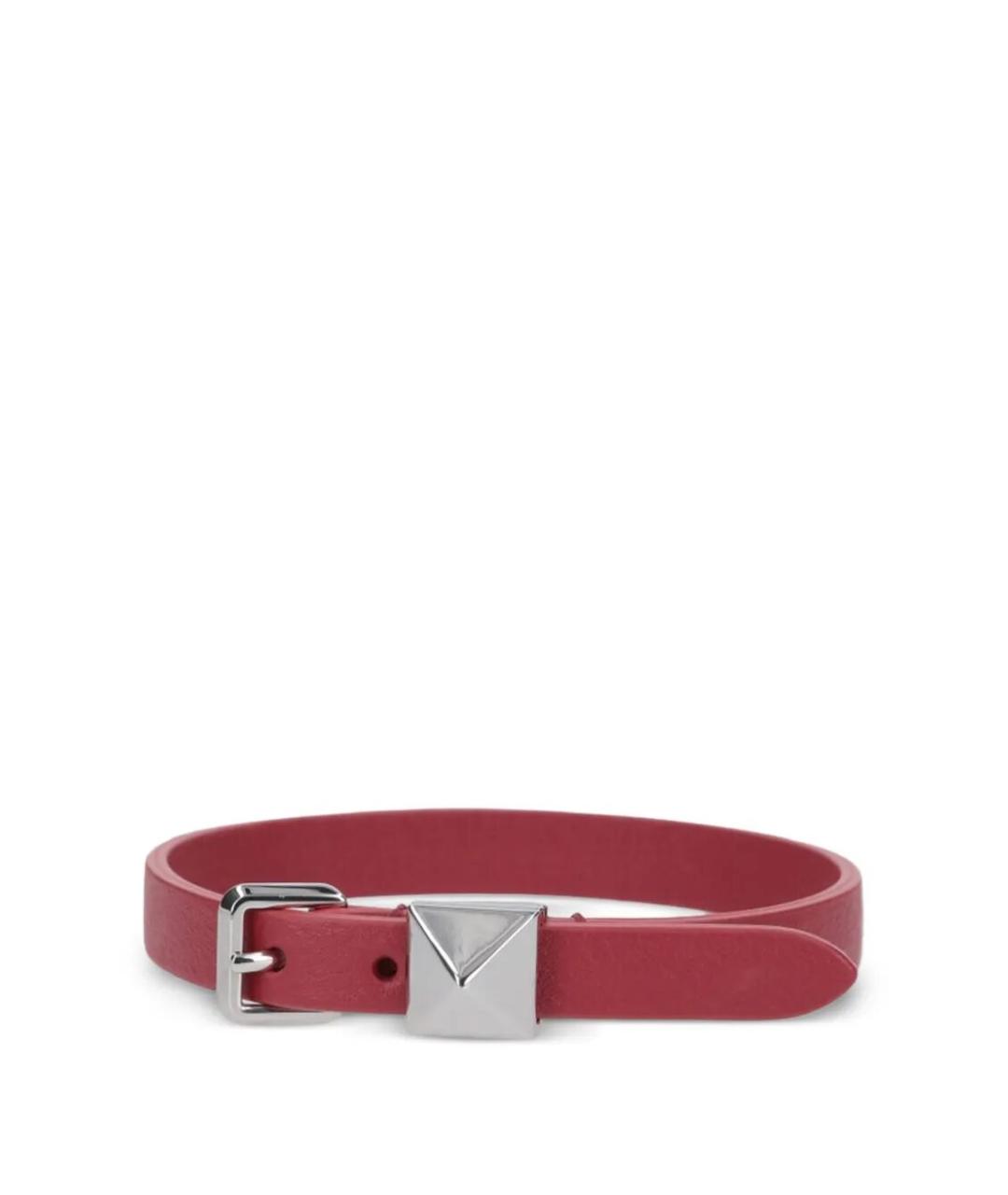 VALENTINO Красный кожаный браслет, фото 1