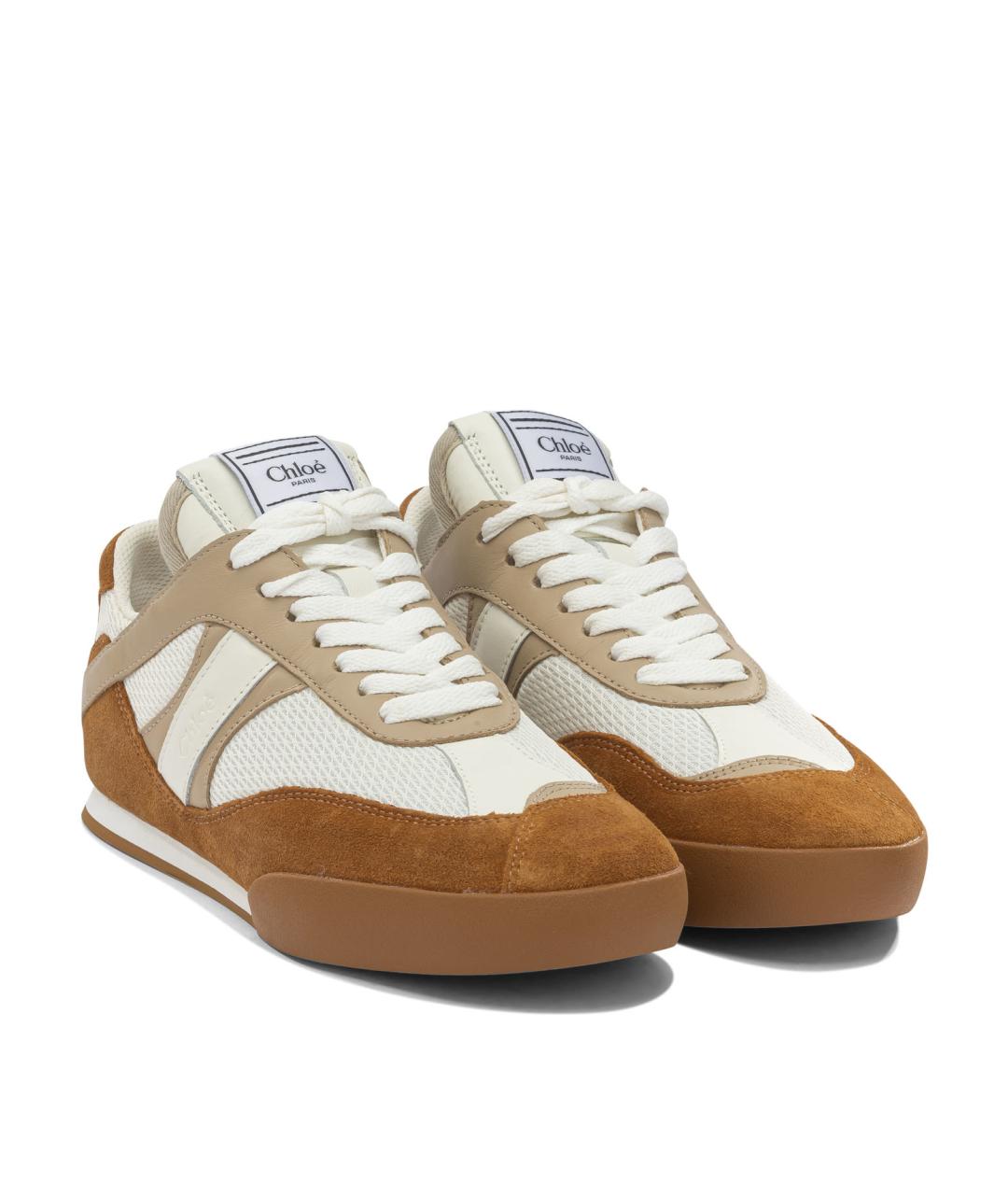 CHLOE Коричневые кожаные кроссовки, фото 2