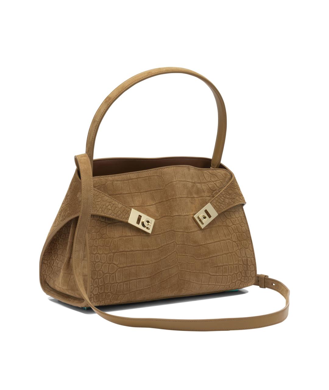 FERRAGAMO Коричневая кожаная сумка через плечо, фото 2