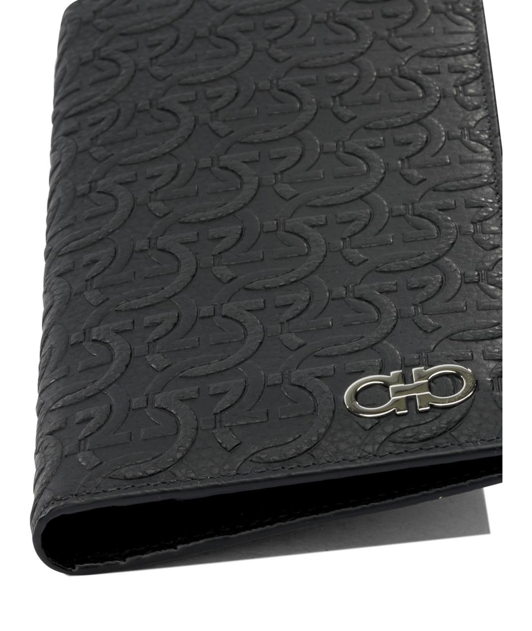 FERRAGAMO Черный кожаный кошелек, фото 2