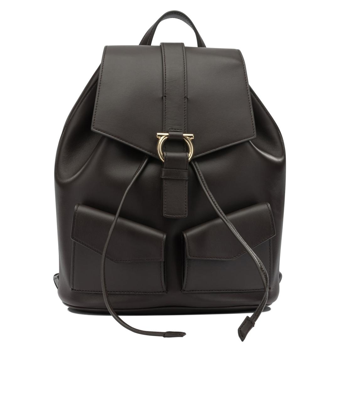 FERRAGAMO Коричневый кожаный рюкзак, фото 1